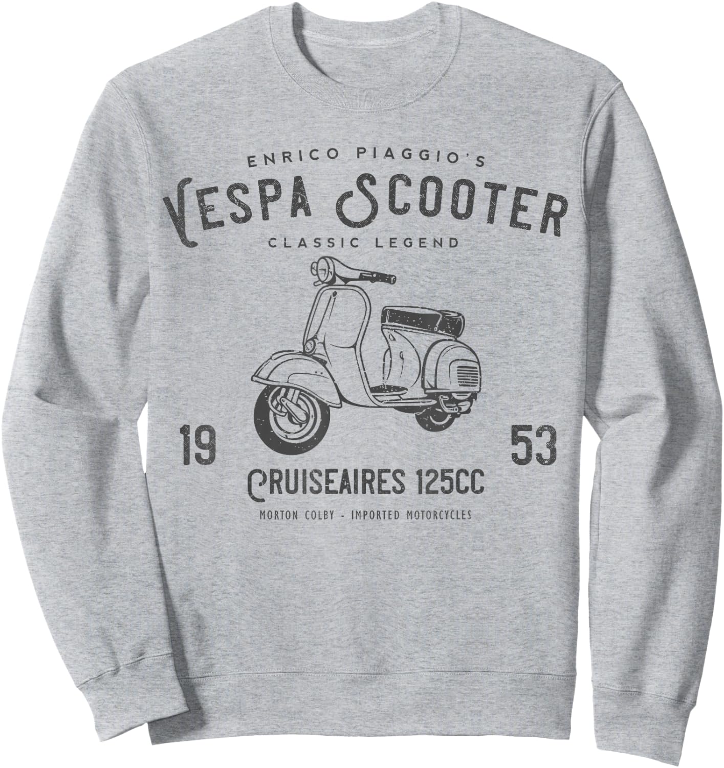 Vintage Piaggio Scooter 1953 125cc T Shirt Original Design Sweatshirt - Sweatshirt | Ash