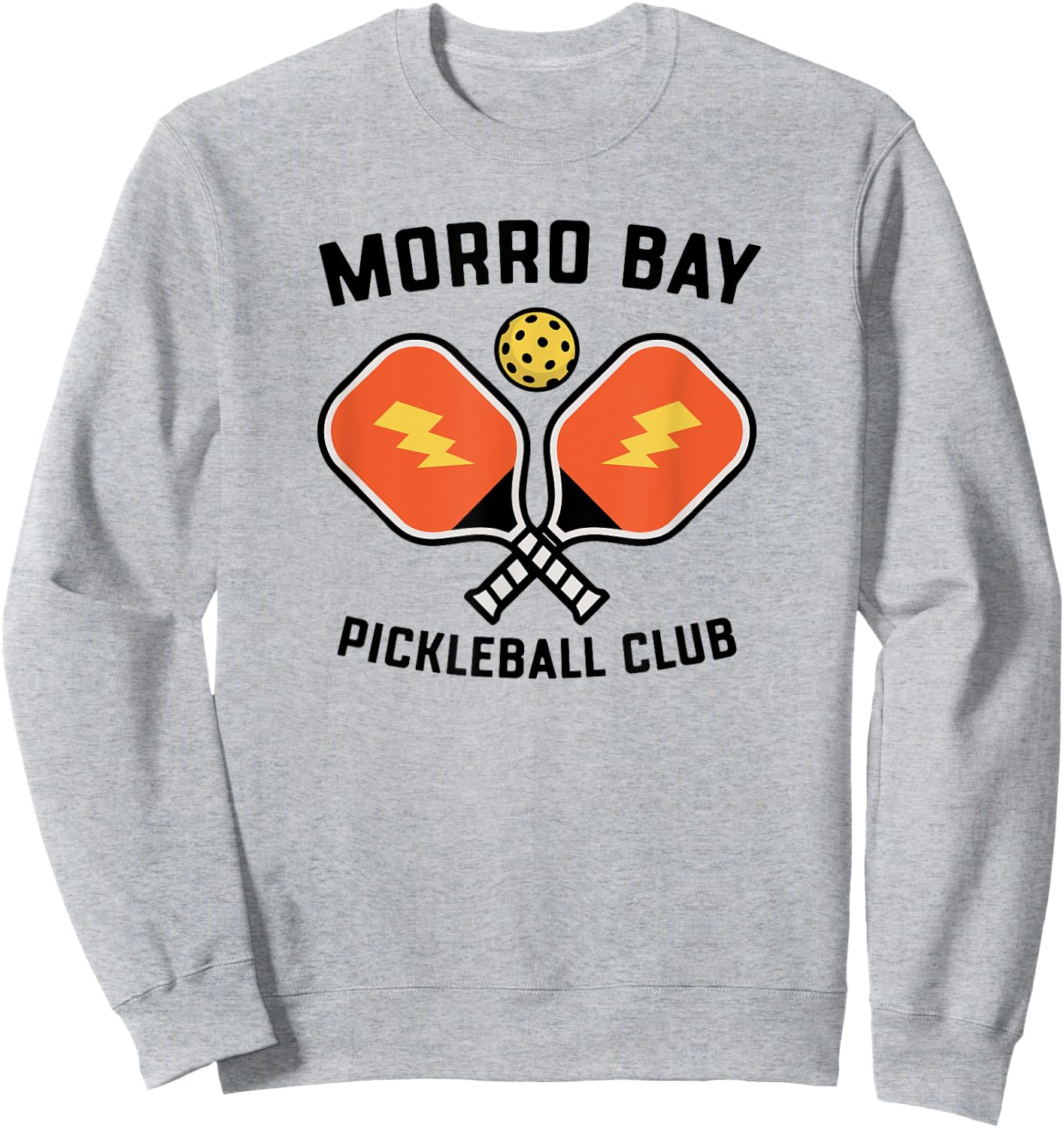 Morro Bay Pickleball Club Pickle Ball Team Retro Sweatshirt - Sweatshirt | Ash