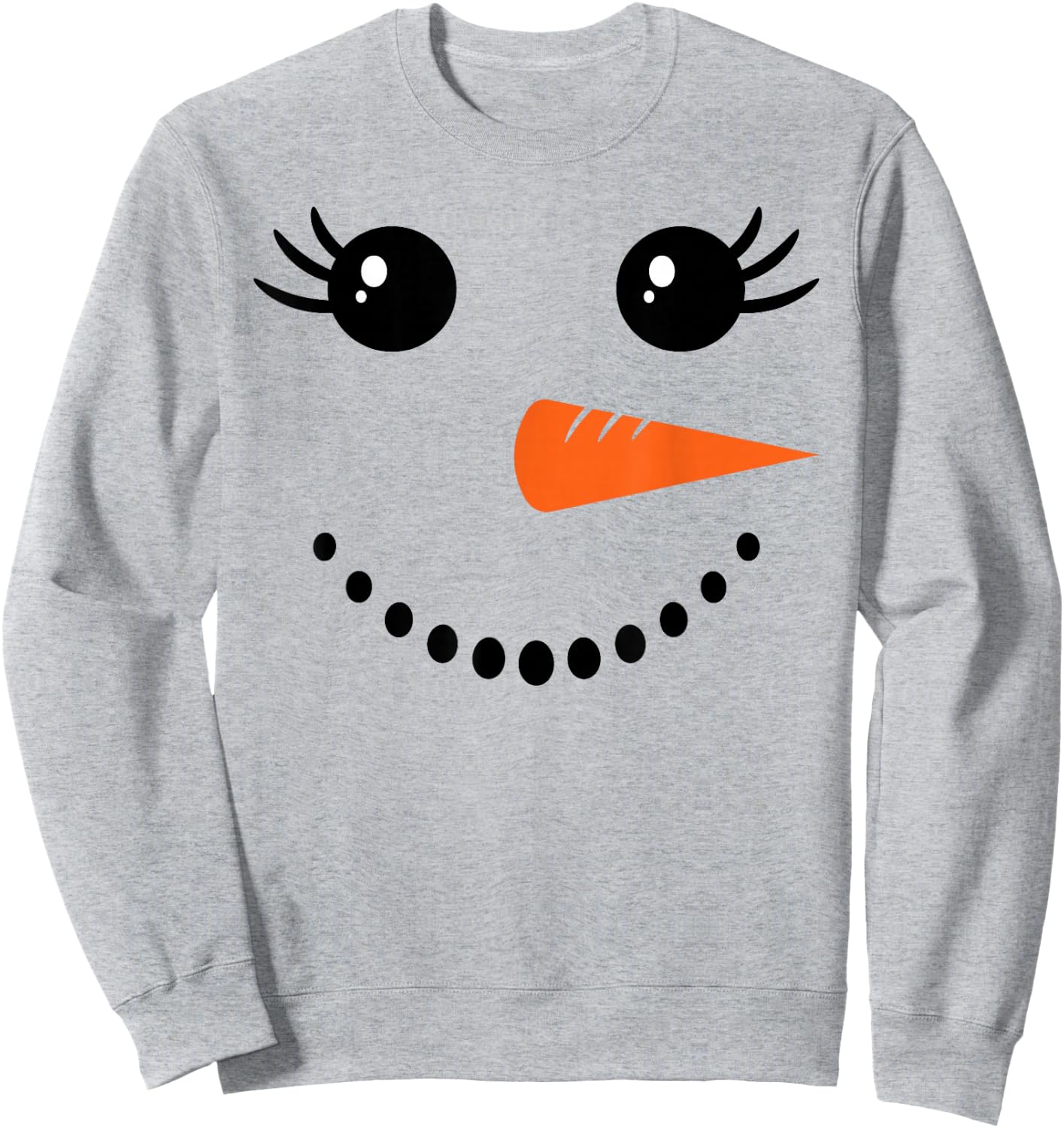 Snowman Girl Face for Girls Christmas Winter Sweatshirt - Sweatshirt | Ash