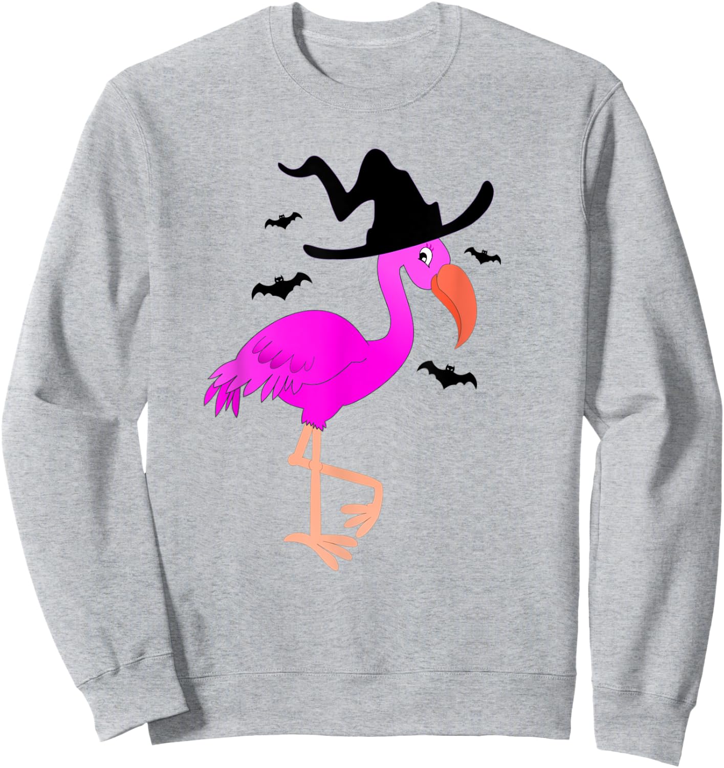 Flamingo Witch Halloween Sweatshirt - Sweatshirt | Ash