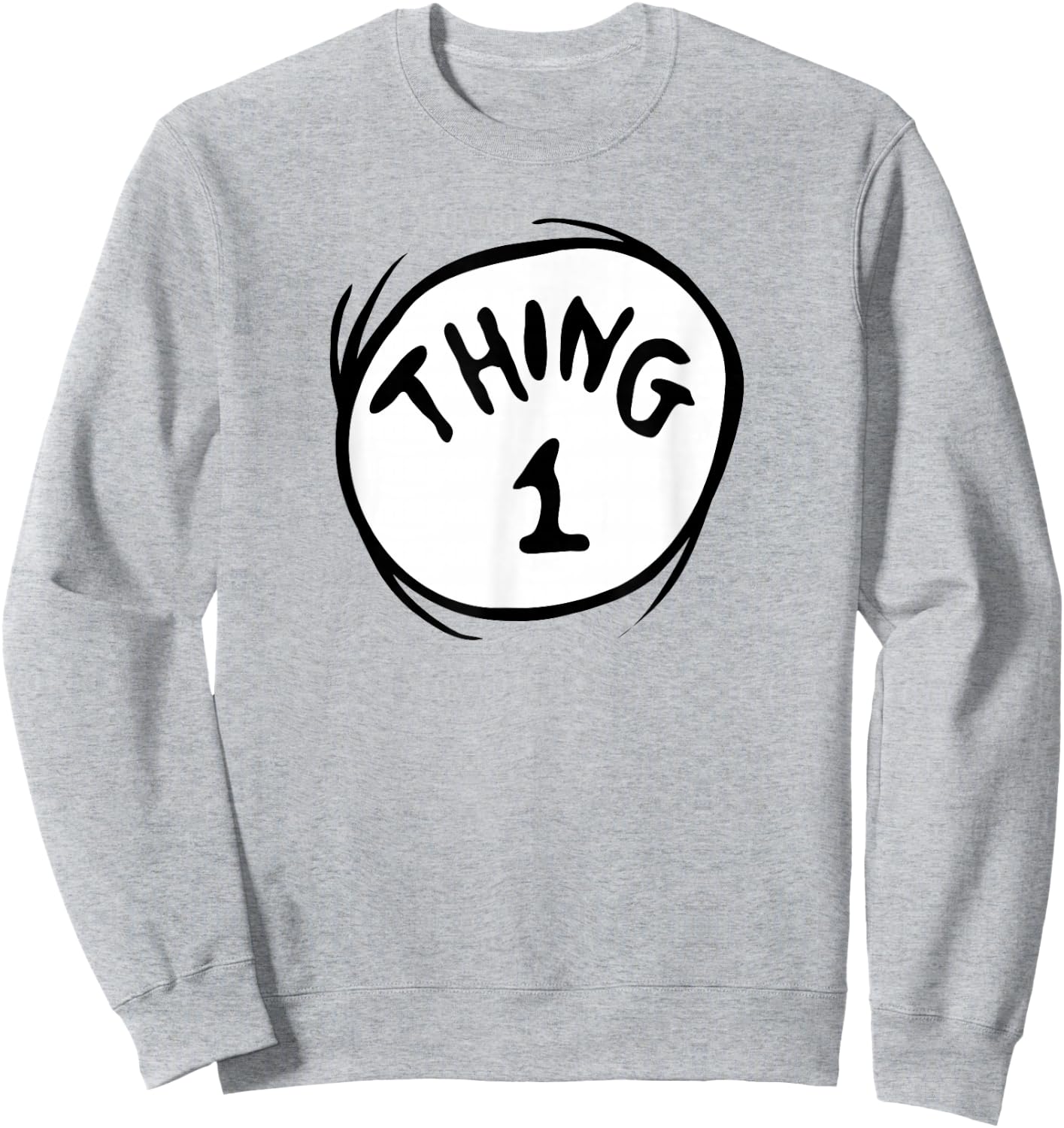 Dr. Seuss Thing 1 Emblem Sweatshirt - Sweatshirt | Ash