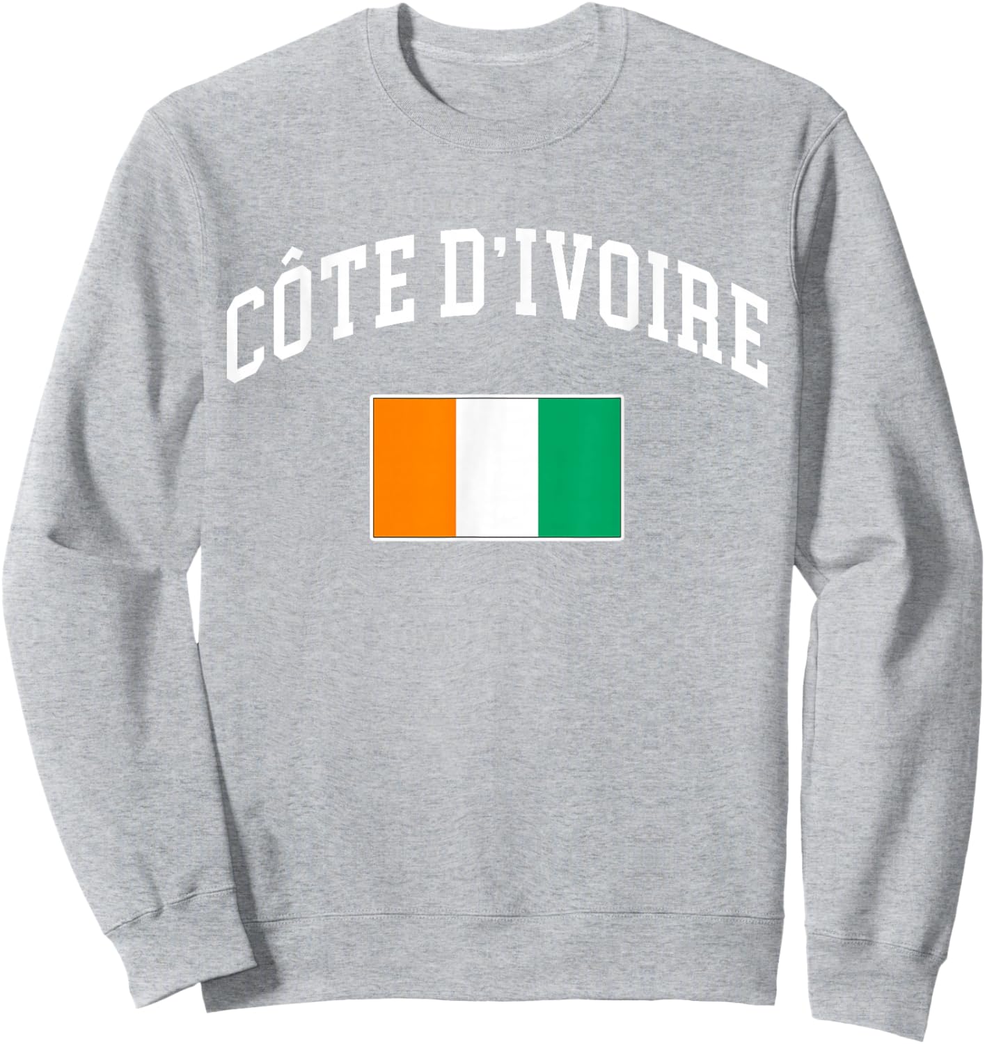 Côte D'Ivoire Flag Ivorian Retro Vintage Classic Graphic Sweatshirt - Sweatshirt | Ash