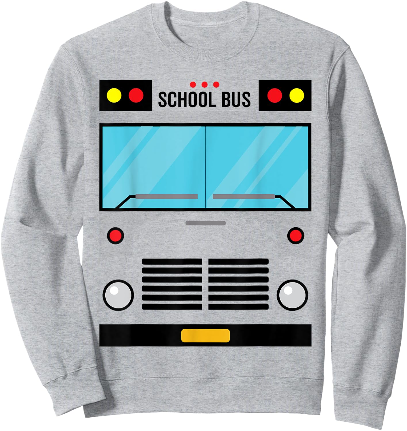 School Bus Costume Simple Halloween Costume Easy Oufit Sweatshirt - Sweatshirt | Ash