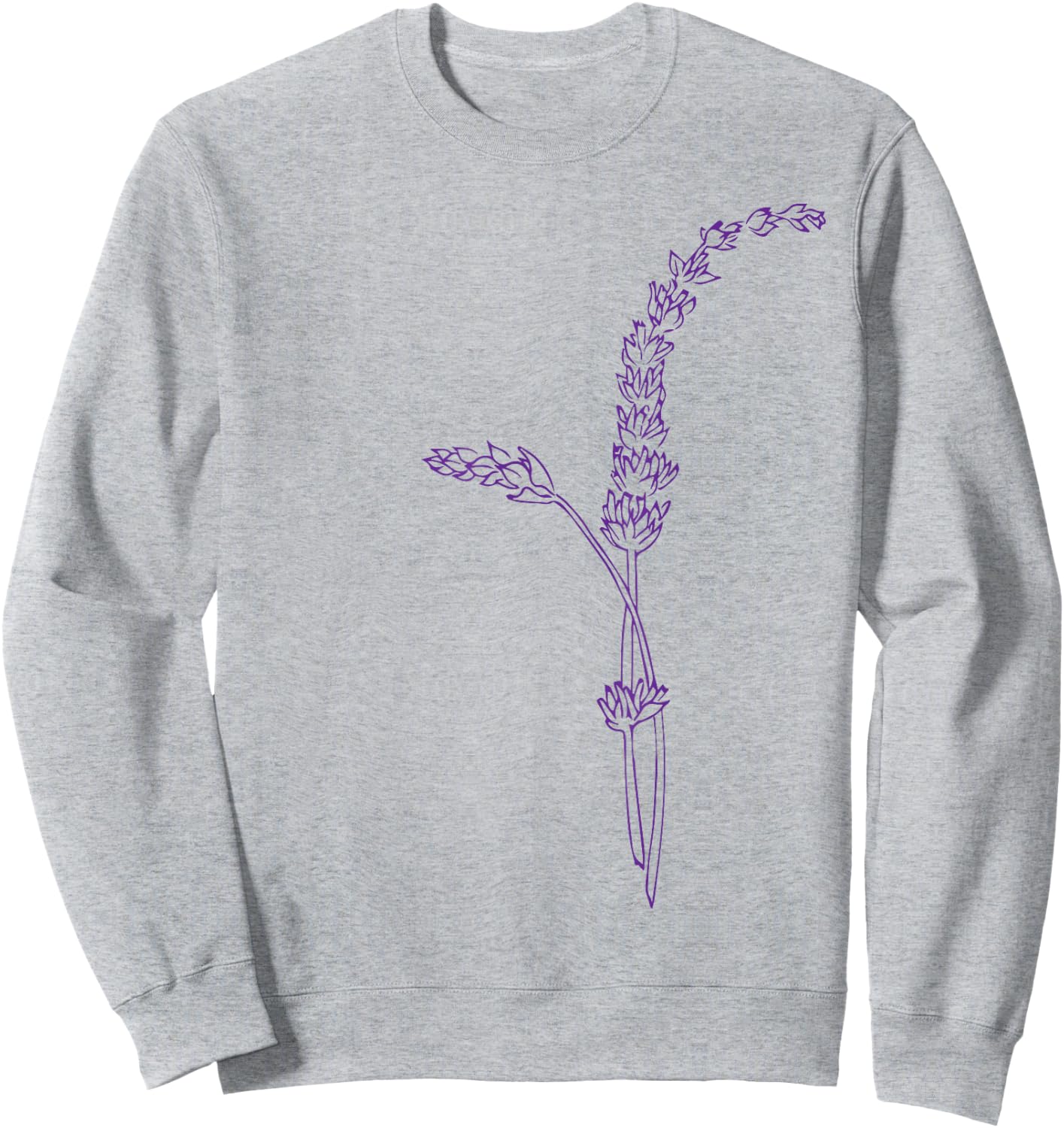 Lavender Flower Drawing Graphic | Illustration | Sales Sweatshirt - Sweatshirt | Ash
