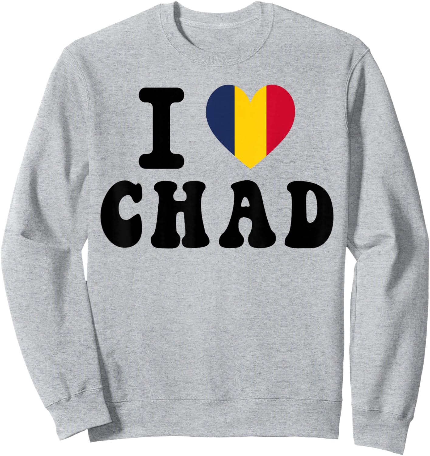 I Love Chad Heart Flag Retro Travel Souvenir Sweatshirt - Sweatshirt | Ash