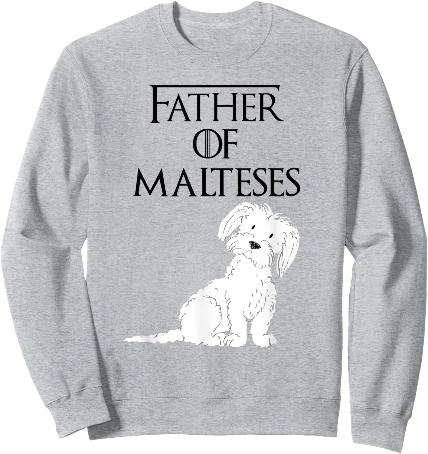 Cute Funny & Unique Maltese Puppy Dog Dad & Gift Kids Sweatshirt - Sweatshirt | Ash