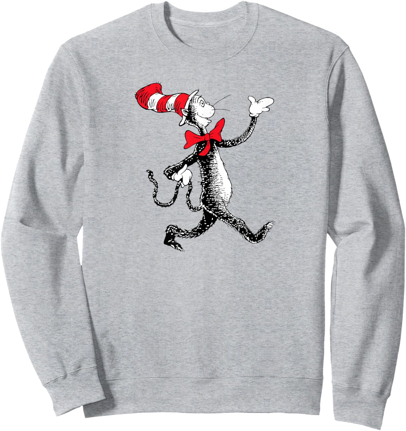 Dr. Seuss Strolling Cat Sweatshirt - Sweatshirt | Ash