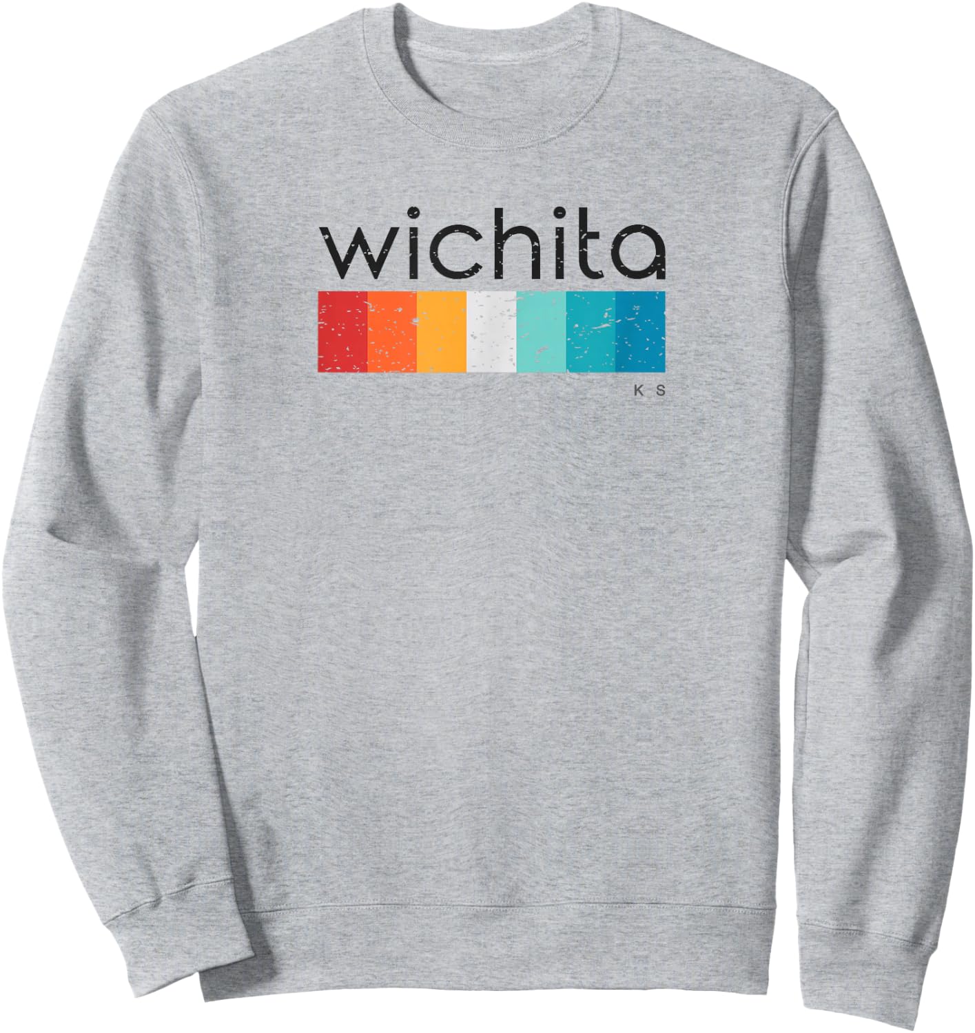 Vintage Wichita KS Retro Design Sweatshirt - Sweatshirt | Ash