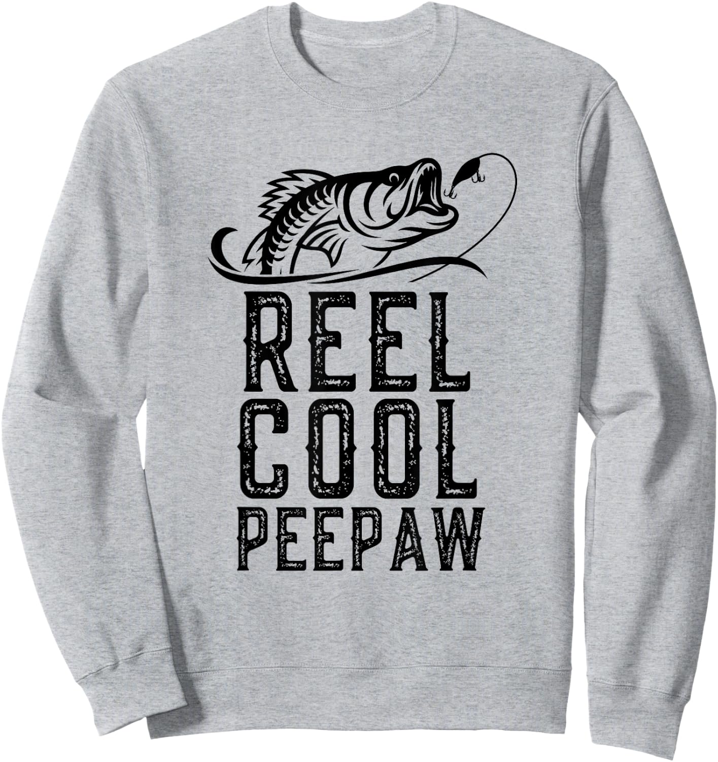 Reel Cool PeePaw Fishing Fisherman Grandpa Retro Pee-Paw Sweatshirt - Sweatshirt | Ash