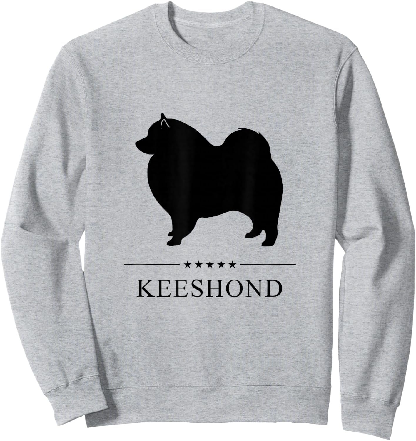 Keeshond Black Silhouette Sweatshirt - Sweatshirt | Ash