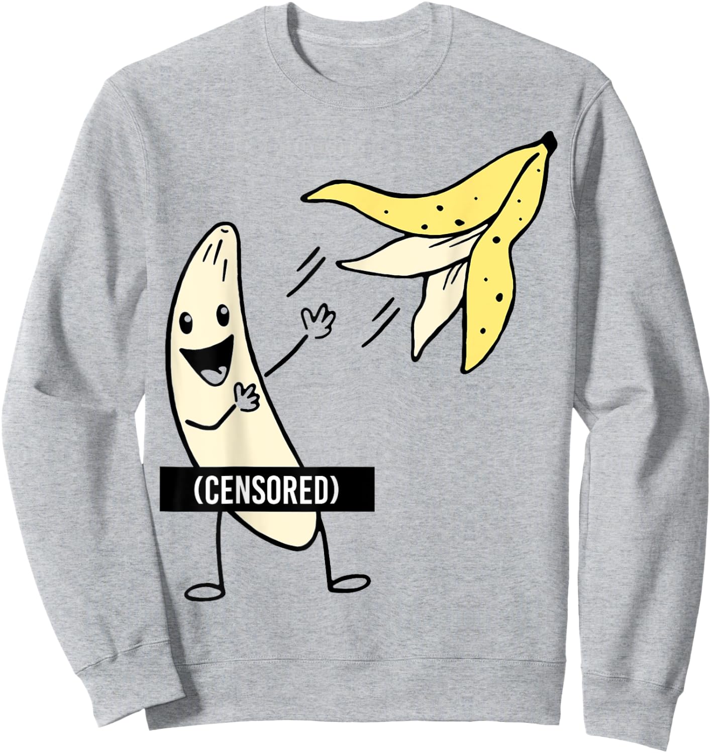 Censored Banana Throwing Off His Peel Sweatshirt - Sweatshirt | Ash