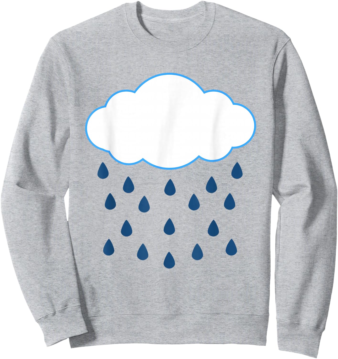 White Clouds Rain Drop Costume Christmas Halloween Sweatshirt - Sweatshirt | Ash