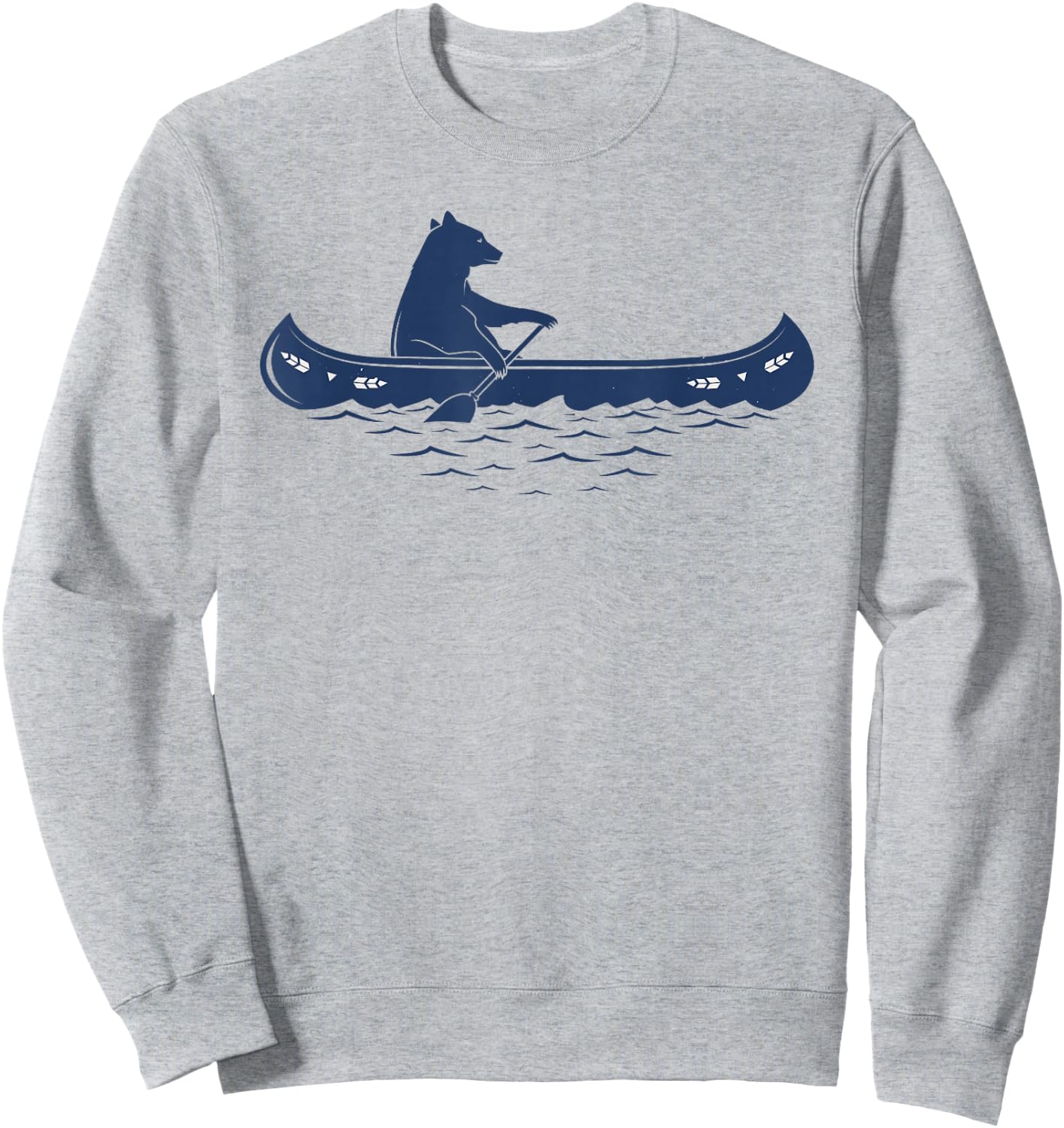 Bear In Canoe Sketch Sweatshirt - Sweatshirt | Ash