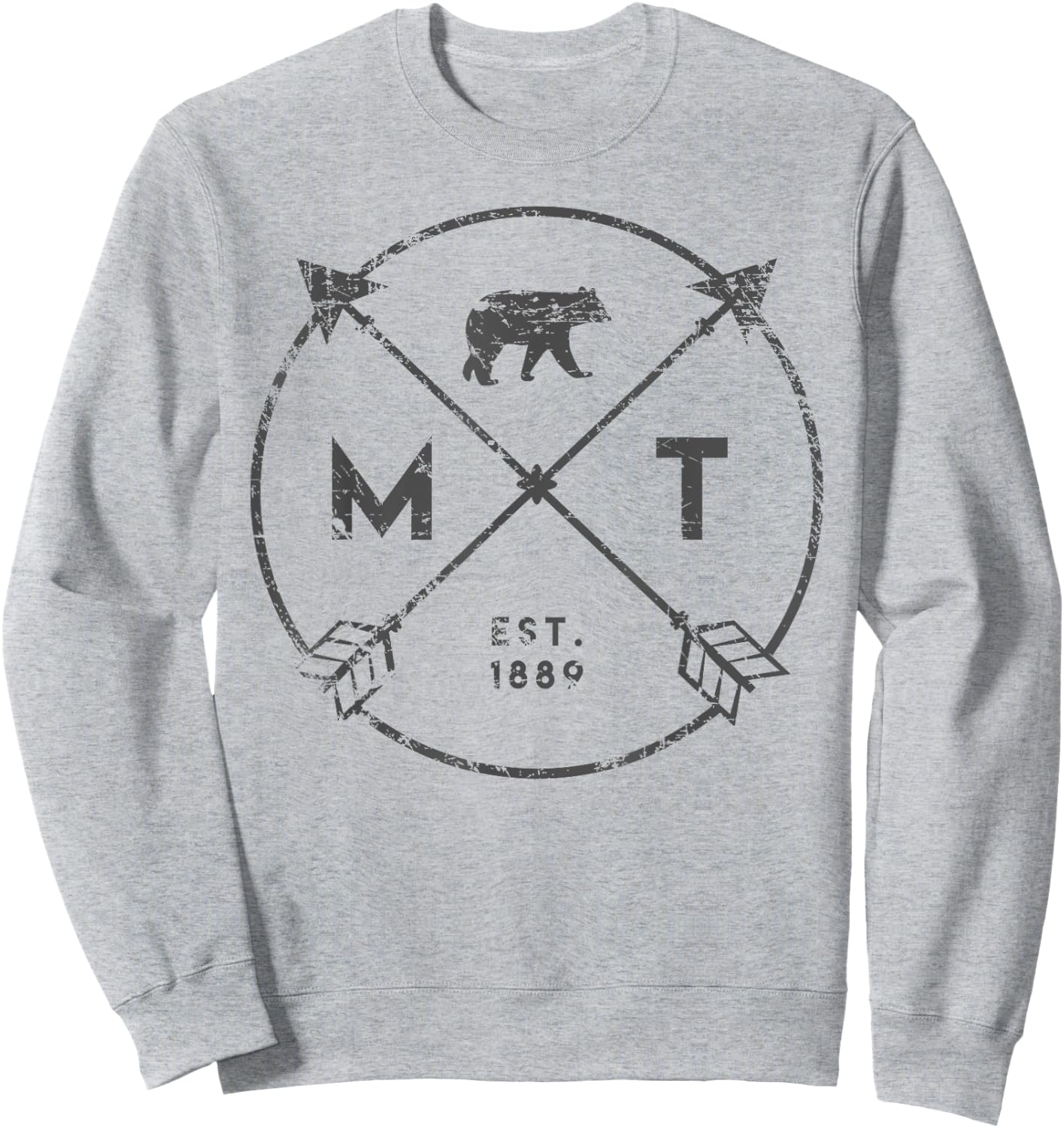 Montana Adventure Shirt Est 1889 Arrows State Gift Sweatshirt - Sweatshirt | Ash