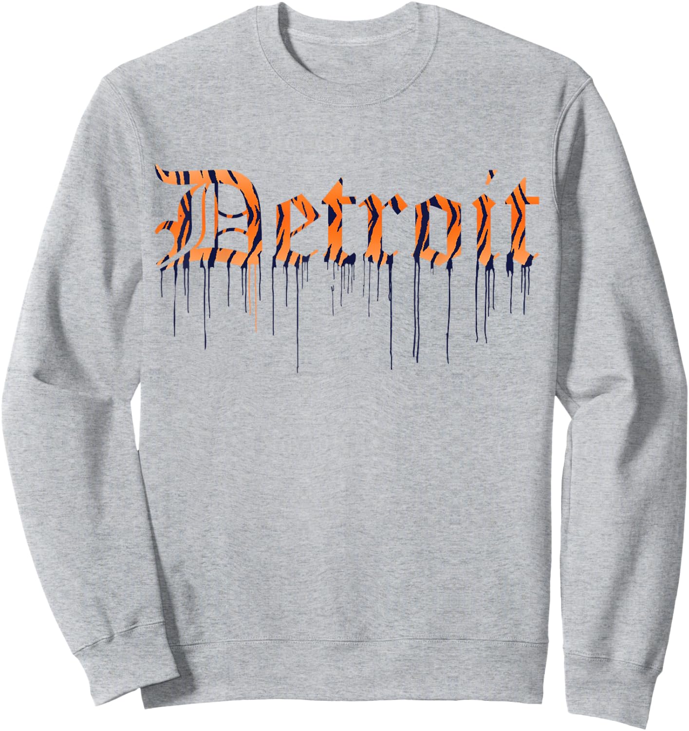 Detroit Tiger Paint Drip , Detroit Apparel Sweatshirt - Sweatshirt | Ash