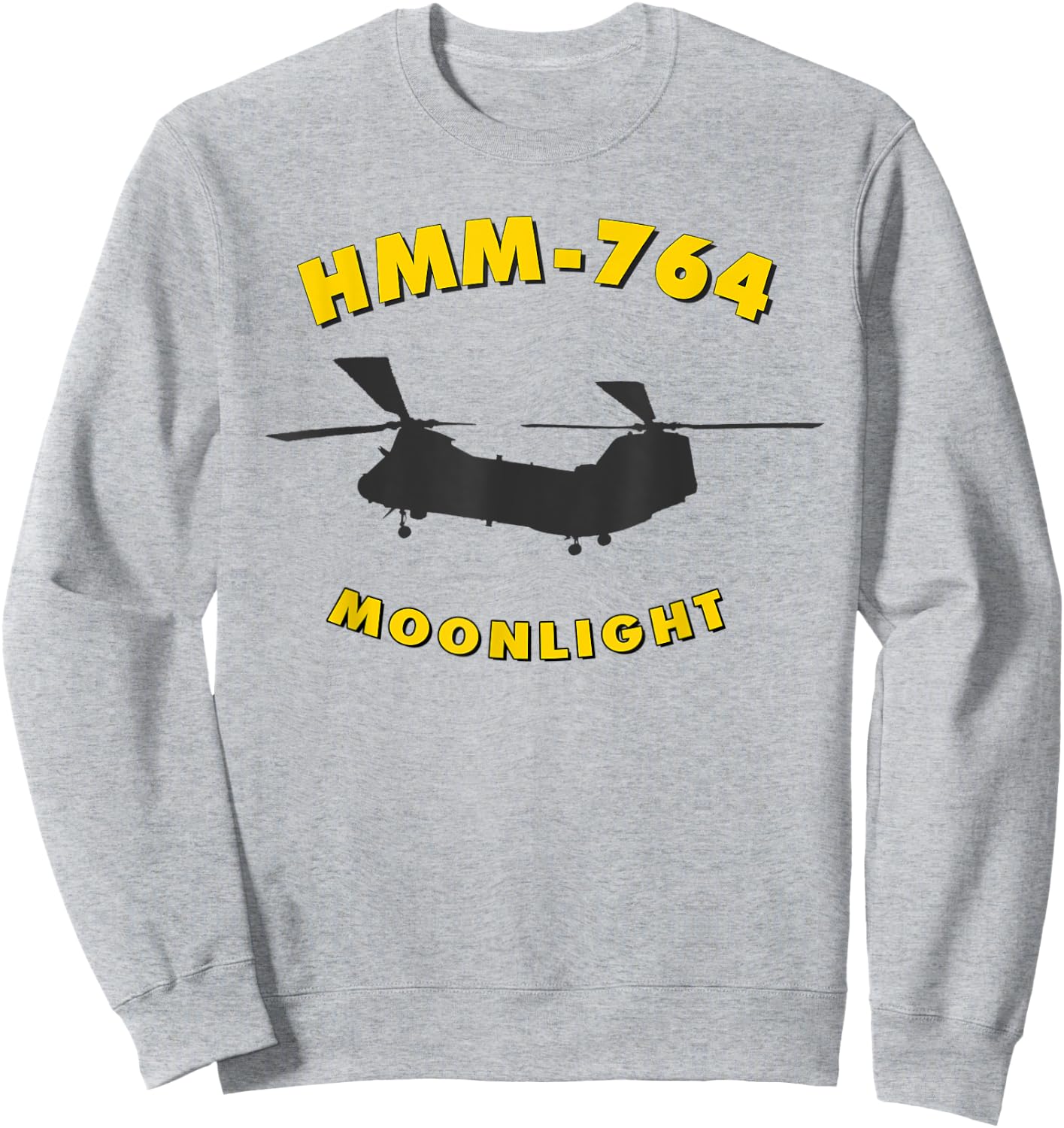 HMM-764 Moonlight Helicopter Squadron CH-46 Sea Knight Sweatshirt - Sweatshirt | Ash