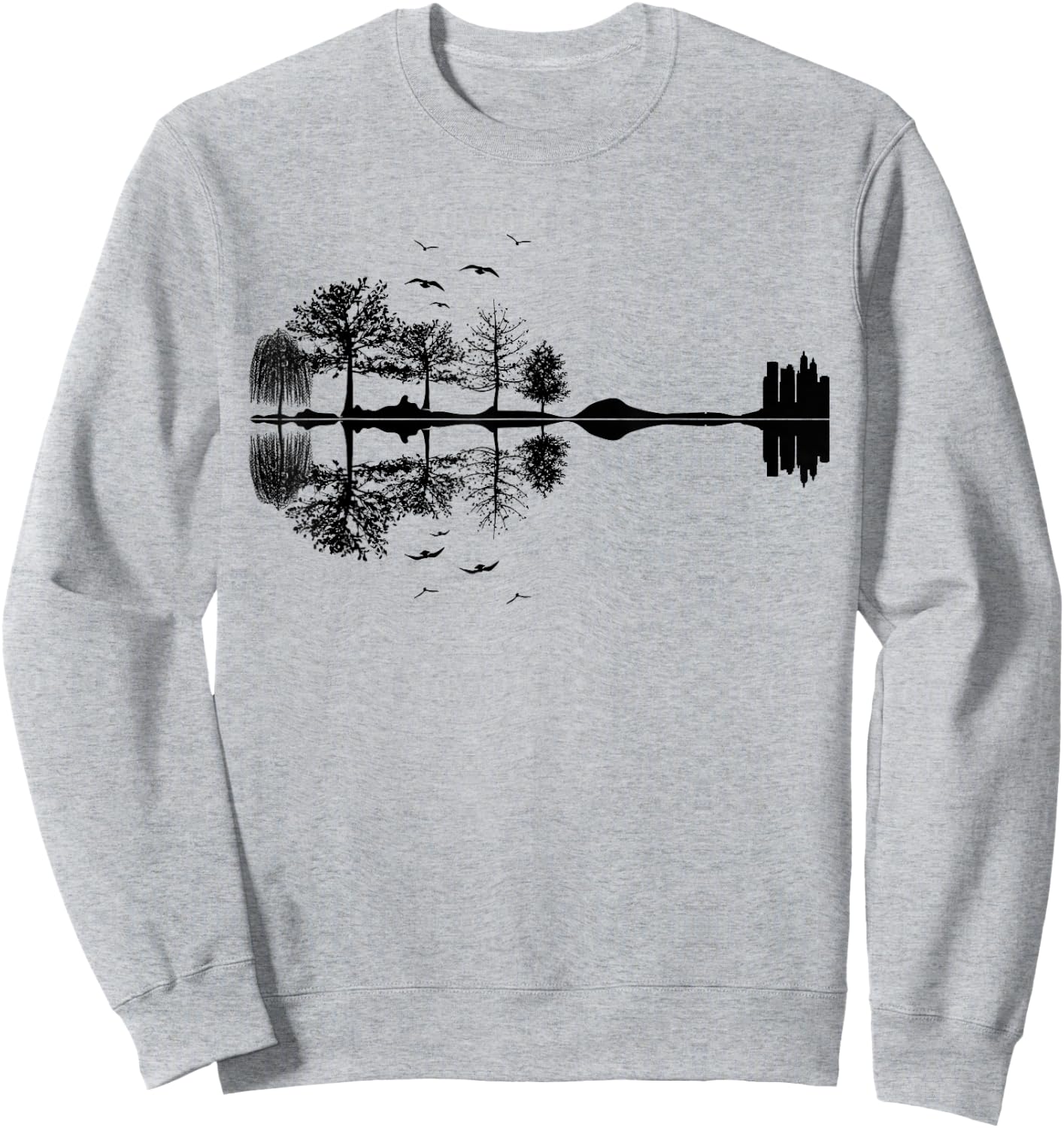 Nature Guitar Shirt | Cute Music Environment Lovers Gift Sweatshirt - Sweatshirt | Ash
