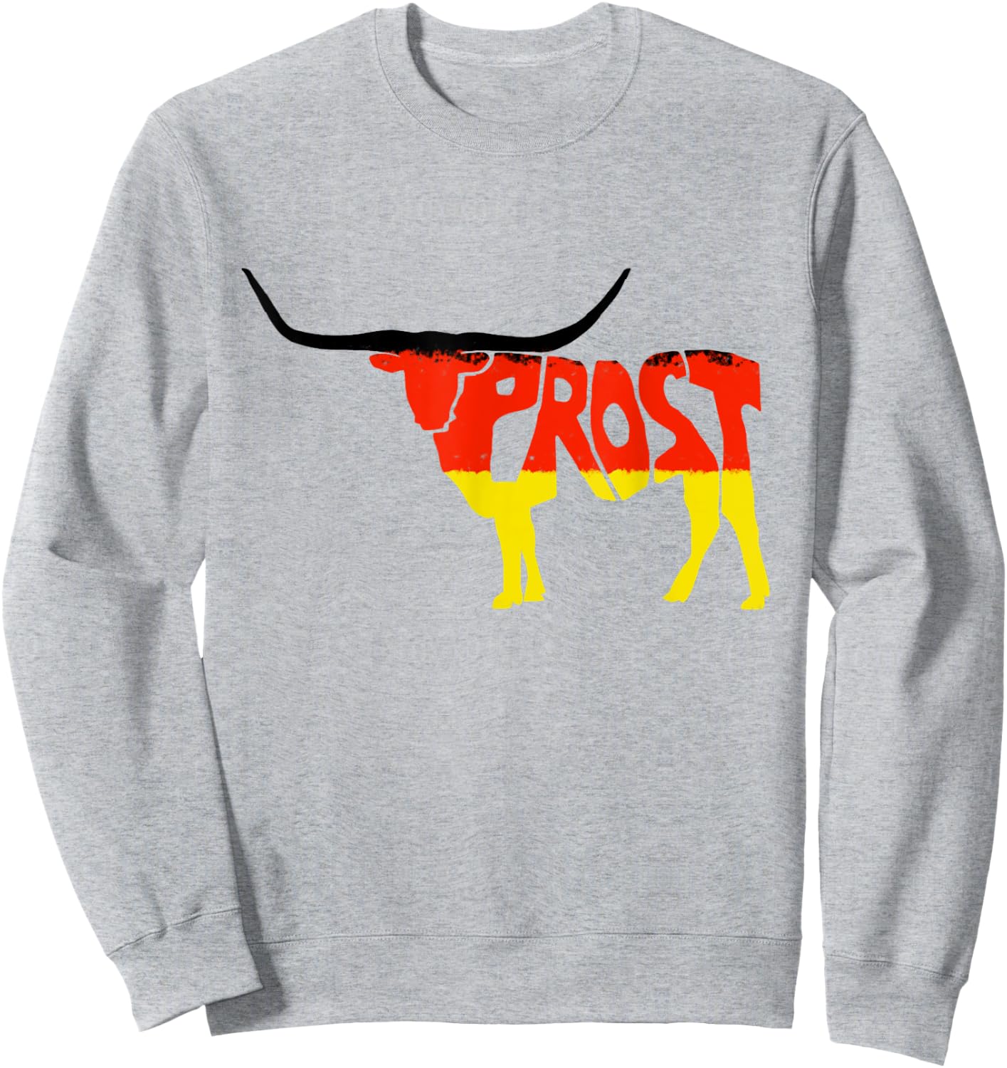 Oktoberfest Texas Longhorn Design Prost German Beer Festival Sweatshirt - Sweatshirt | Ash