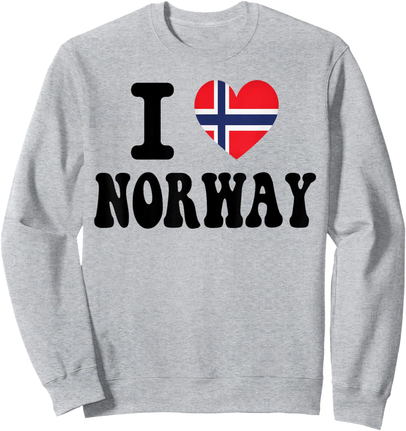 I Love Norway Heart Flag Retro Travel Souvenir Sweatshirt - Sweatshirt | Ash