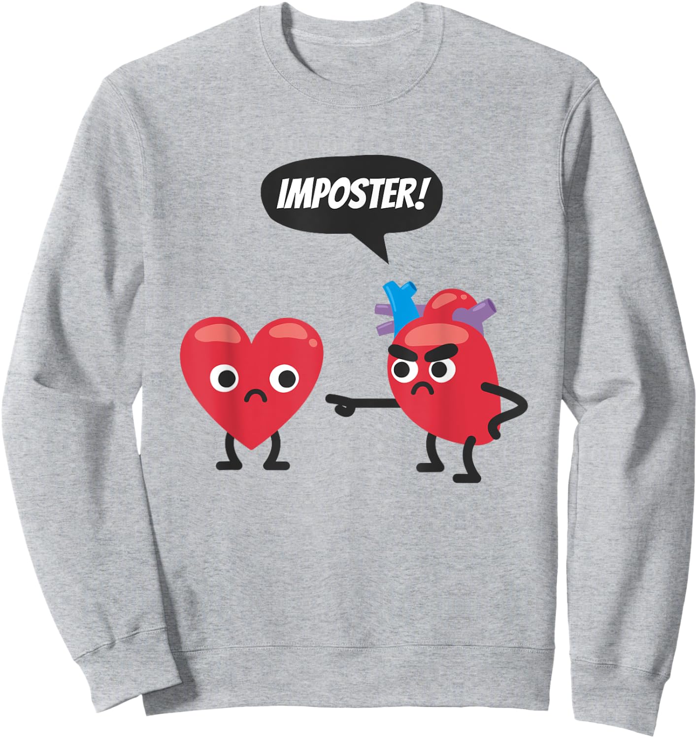 Funny Medical Imposter Heart Sweatshirt - Sweatshirt | Ash