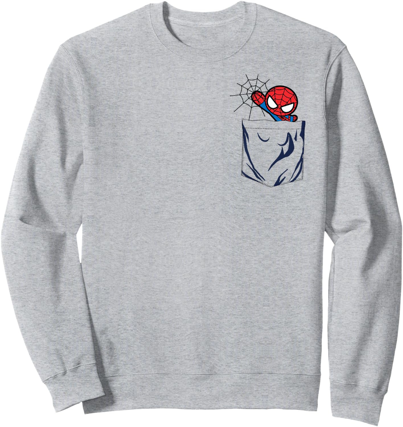 Marvel Spider-Man Left Chest Pocket Small Sweatshirt - Sweatshirt | Ash