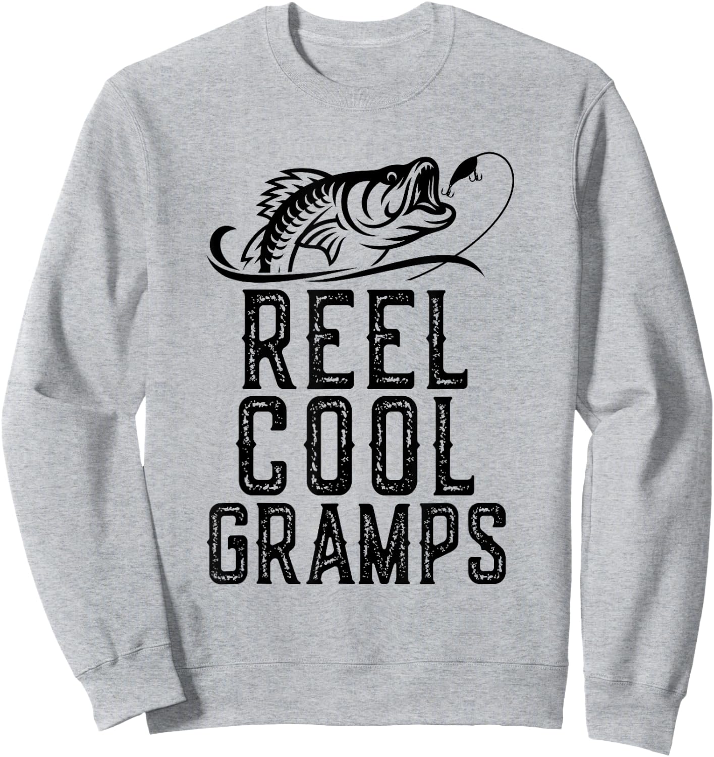 Reel Cool Gramps Fishing Fisherman Funny Retro Sweatshirt - Sweatshirt | Ash