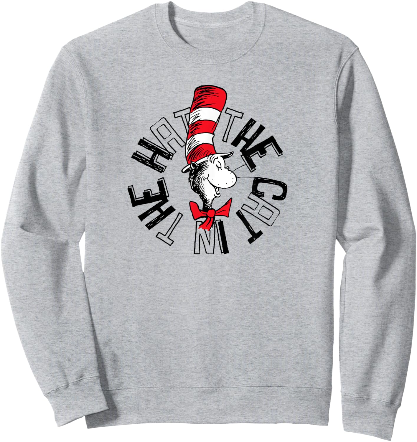 Dr. Seuss The Cat in the Hat Circle Sweatshirt - Sweatshirt | Ash