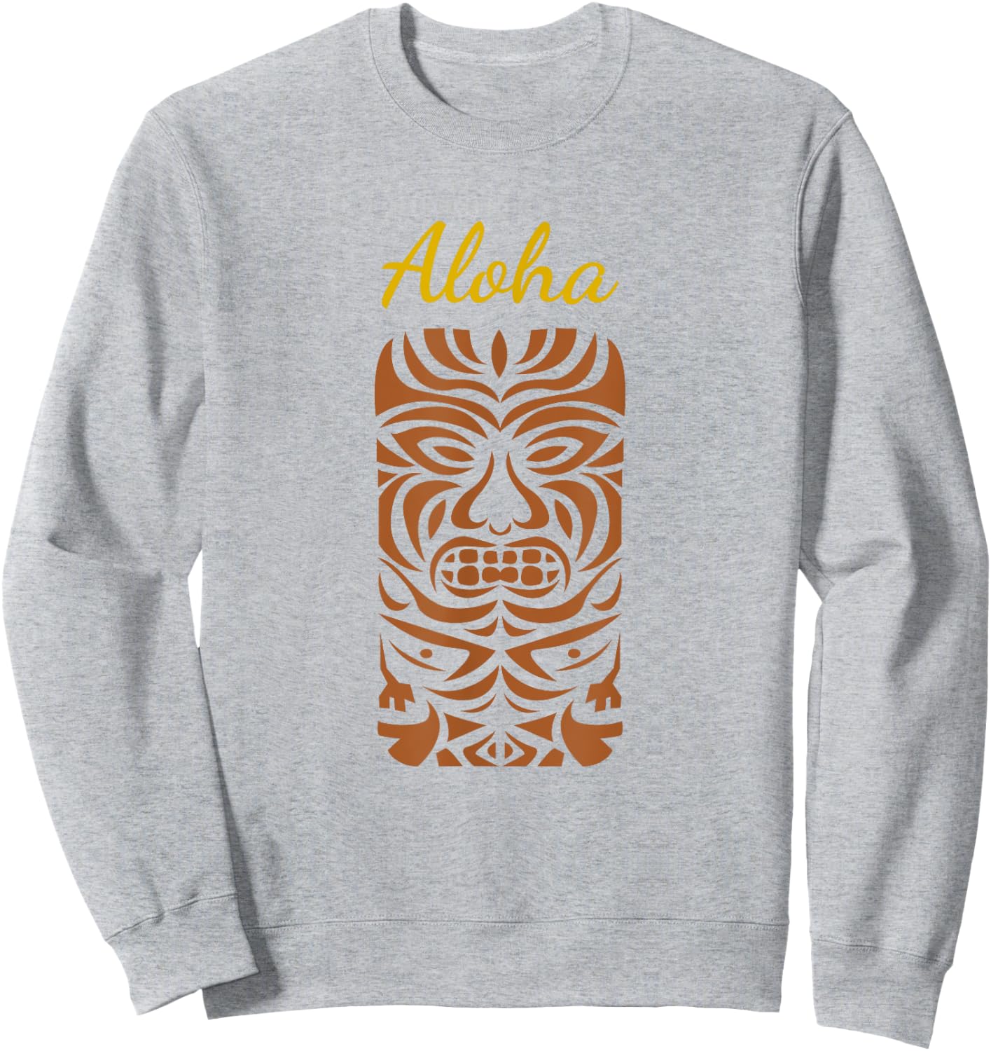 Hawaii Tiki Polynesian Big Kahuna Retro Hipster Sweatshirt - Sweatshirt | Ash