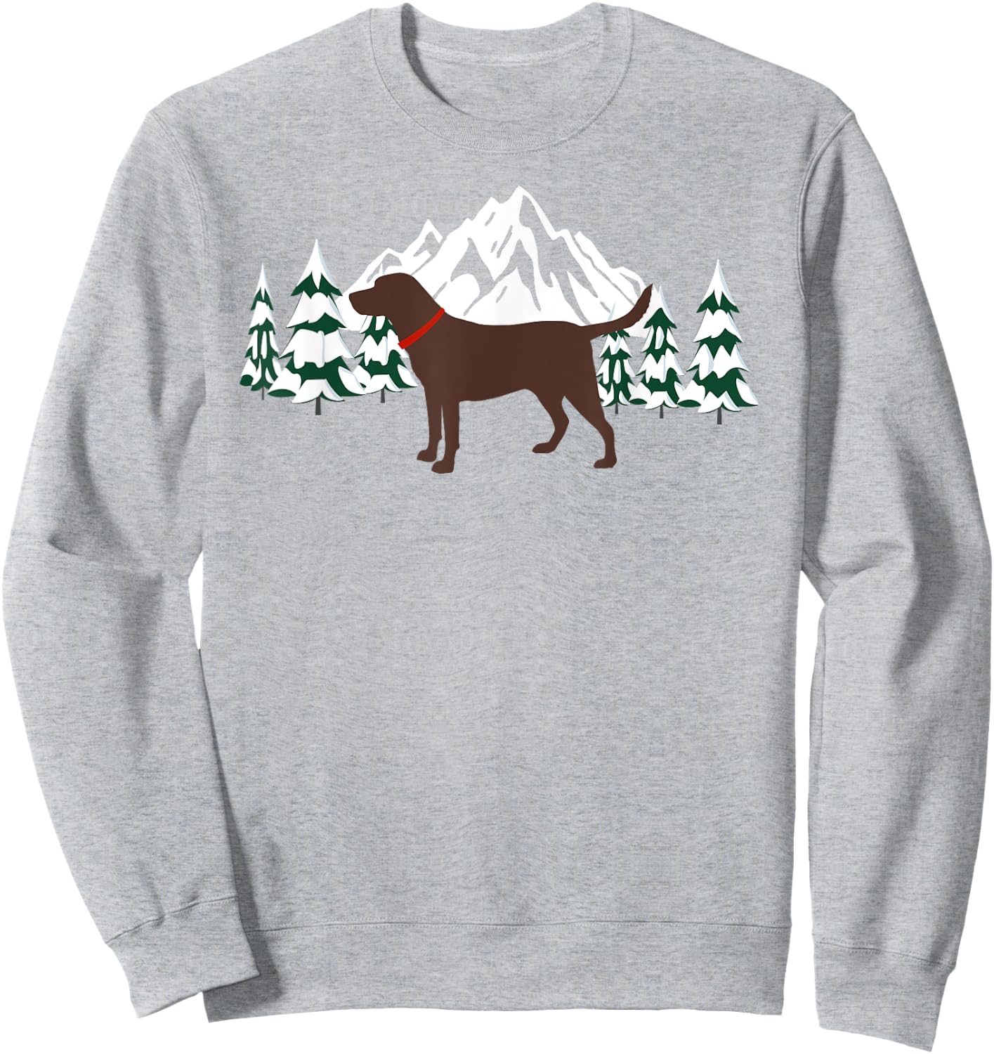 Chocolate Labrador Retriever Winter Snow Scene Sweatshirt - Sweatshirt | Ash