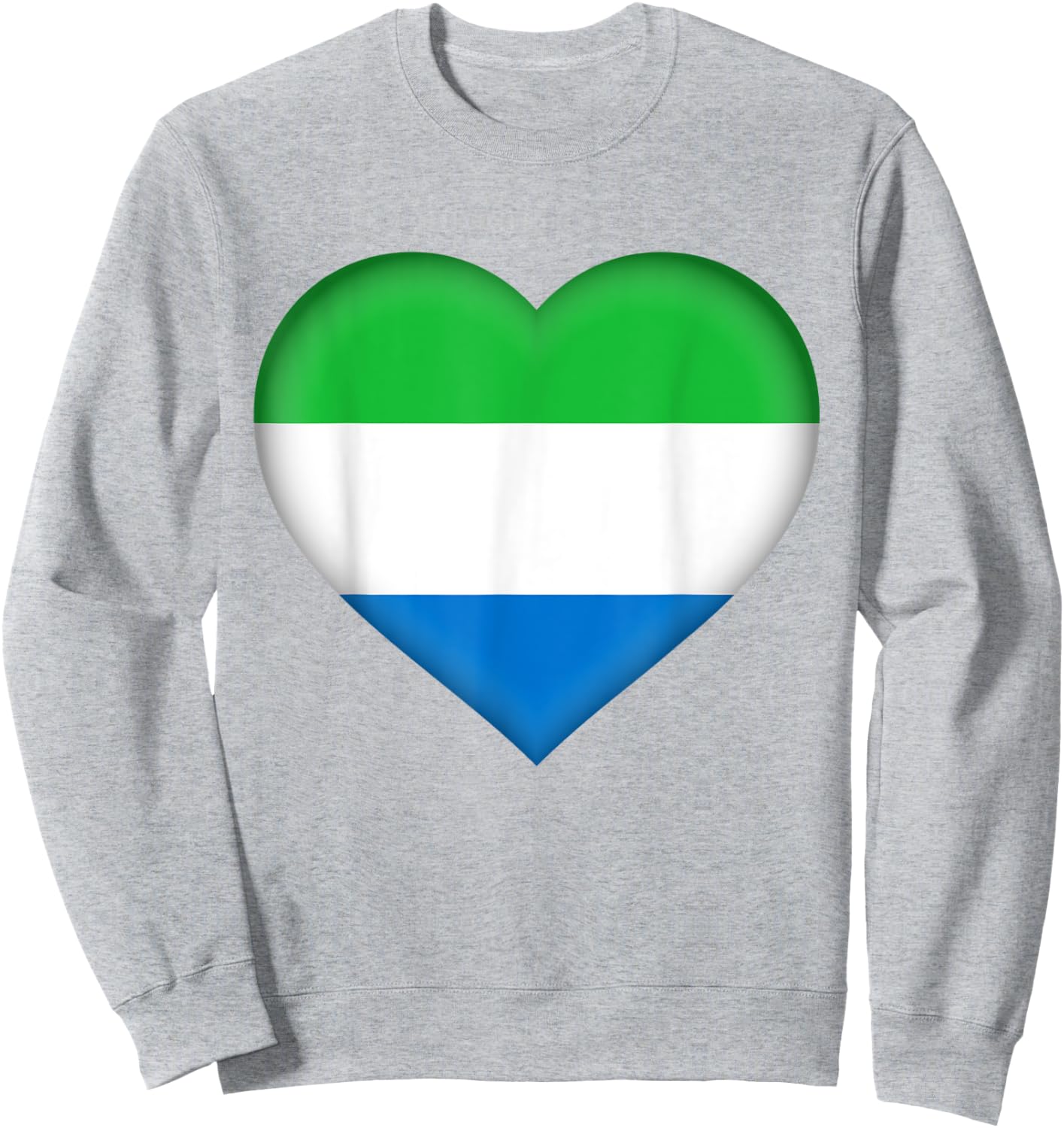 I Love Sierra Leone Shirt | Sierra Leonean Flag Heart Outfit Sweatshirt - Sweatshirt | Ash