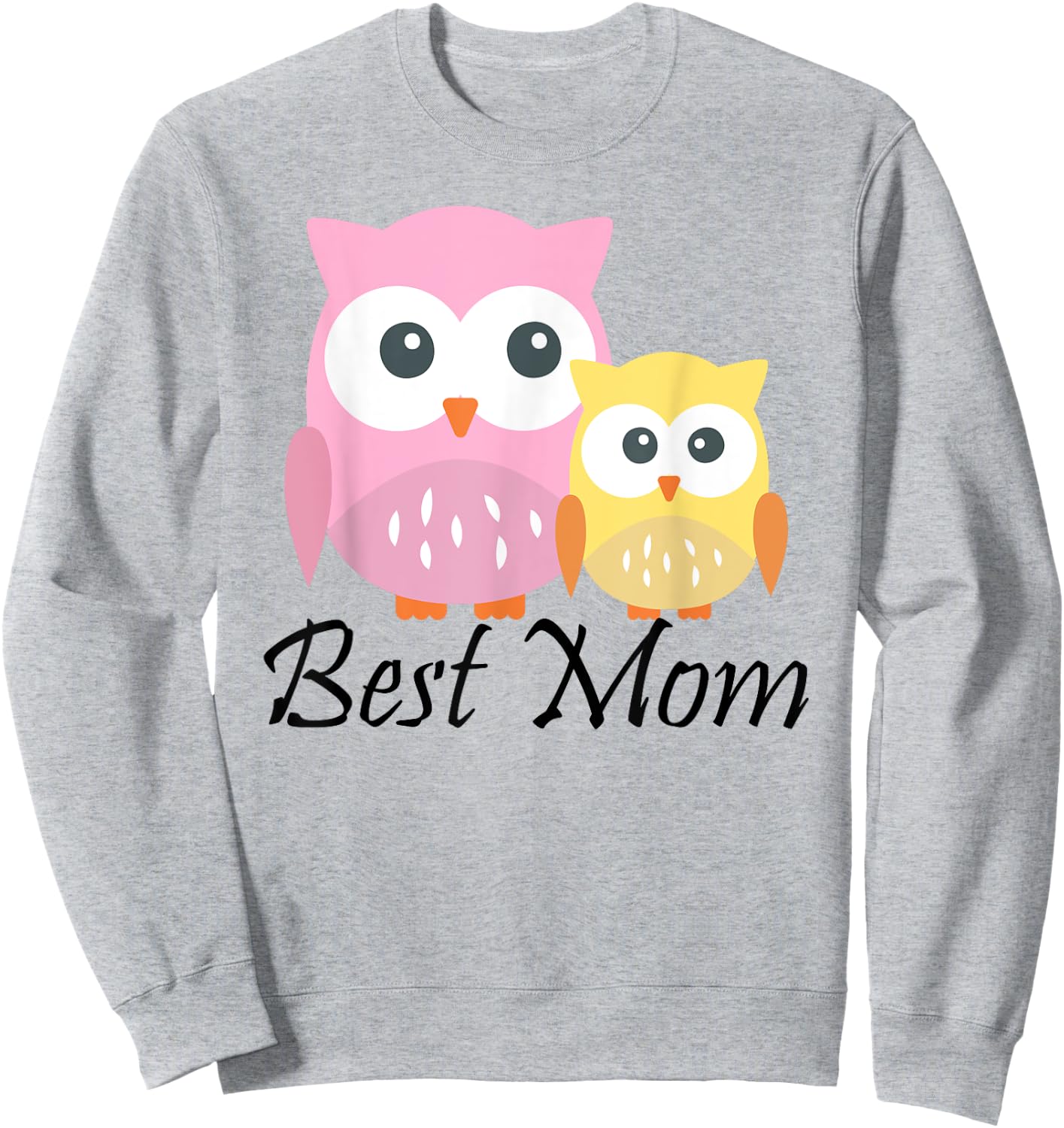 Best Mom Cute Owl Edition Mothers Day Sweatshirt - Sweatshirt | Ash
