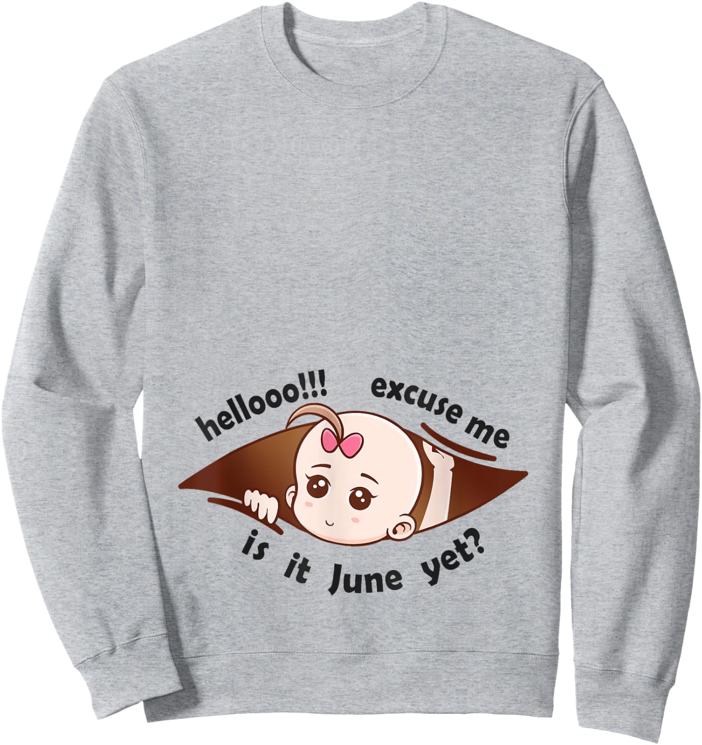 June to be Born Baby Girl Pregnancy Announcement Mother Gift Sweatshirt - Sweatshirt | Ash