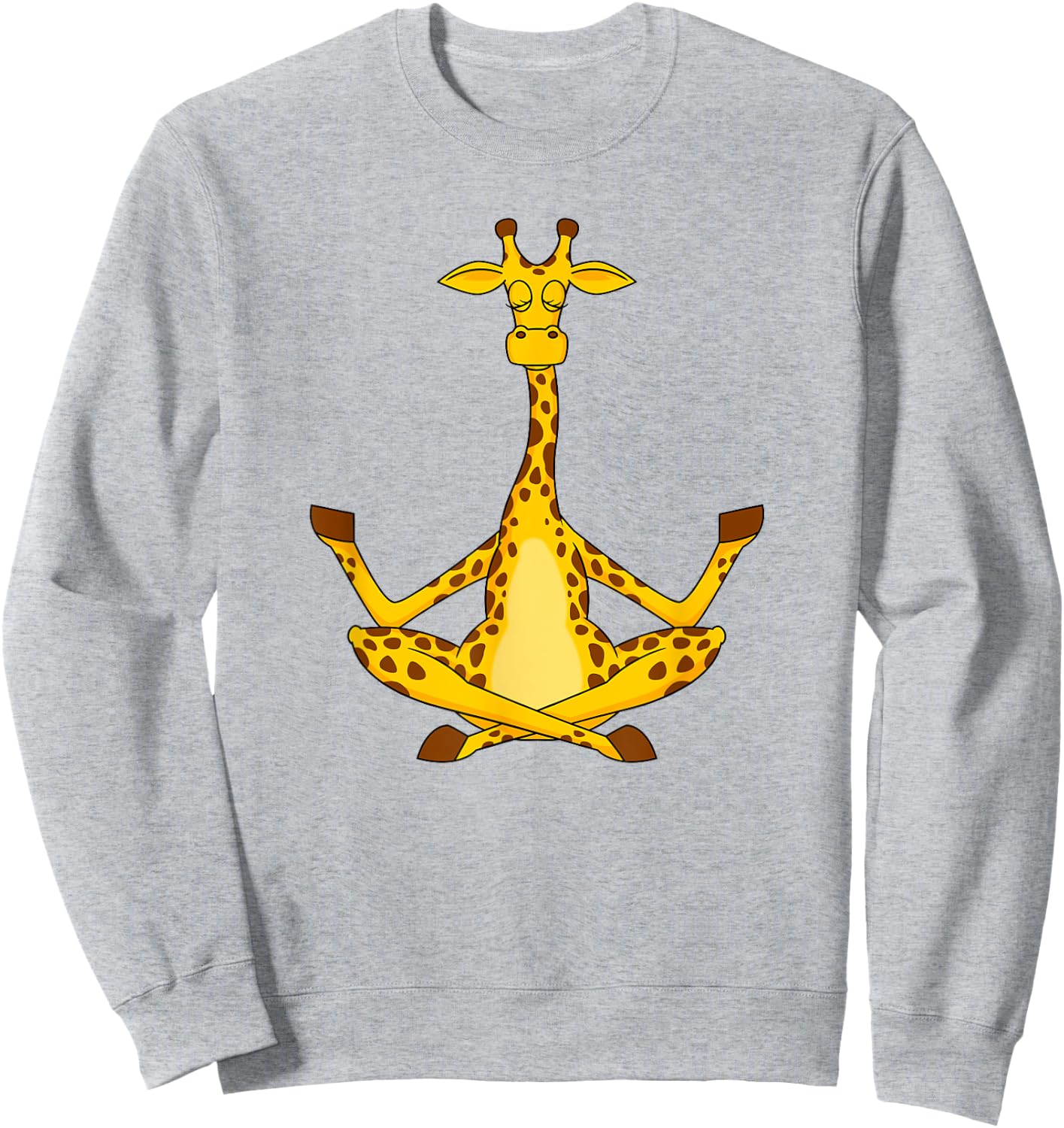 Meditation Giraffe Cartoon Animals Yoga & Fitness Lover Sweatshirt - Sweatshirt | Ash