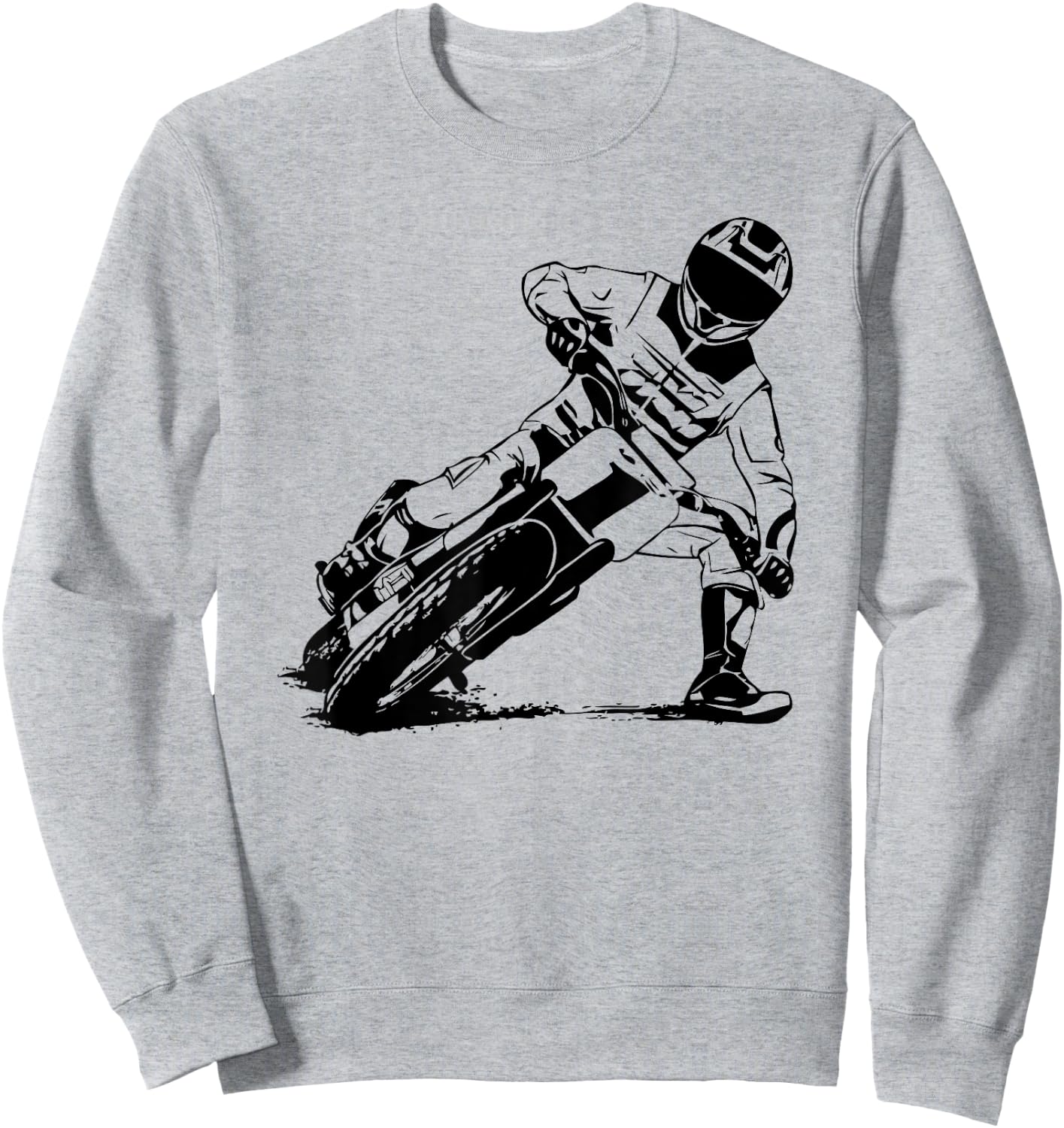 Flat Track Rider Motorcycle Speedway Sweatshirt - Sweatshirt | Ash