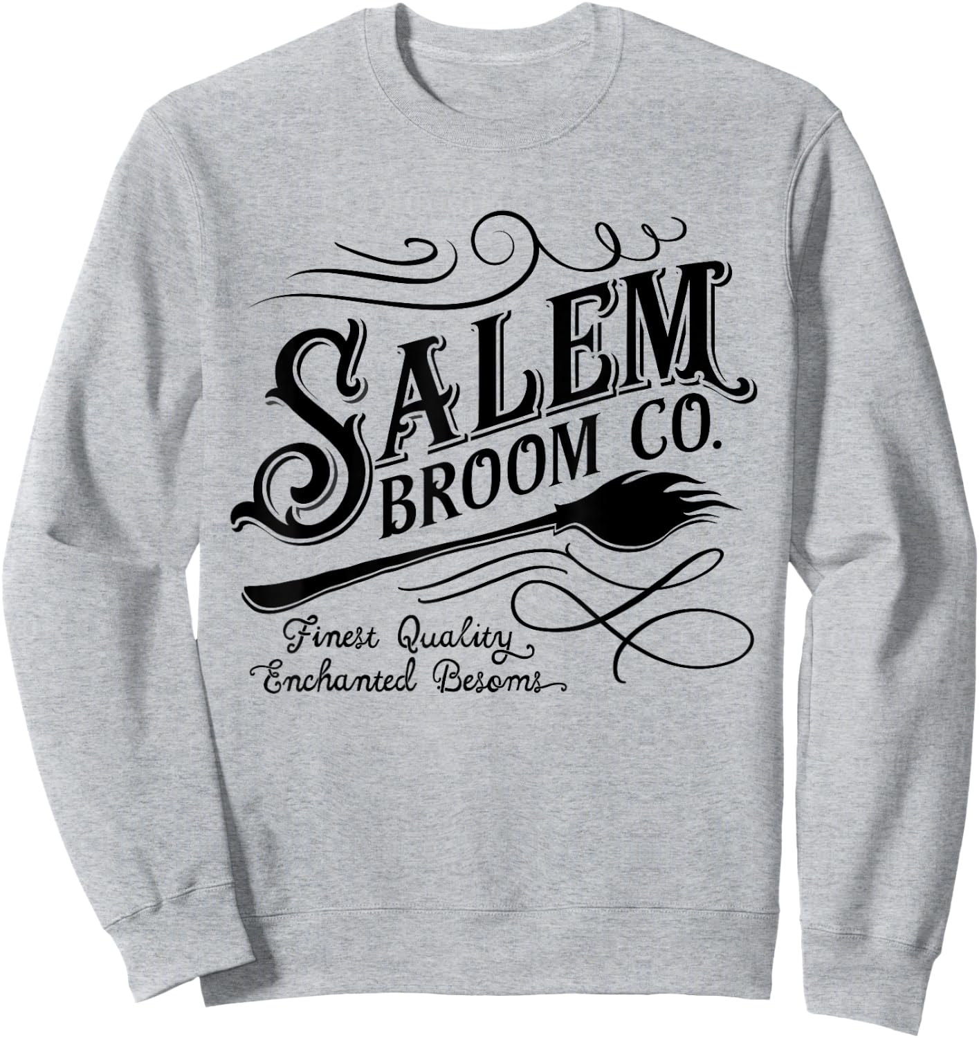 Salem Broom Company est 1692 Halloween Sweatshirt - Sweatshirt | Ash