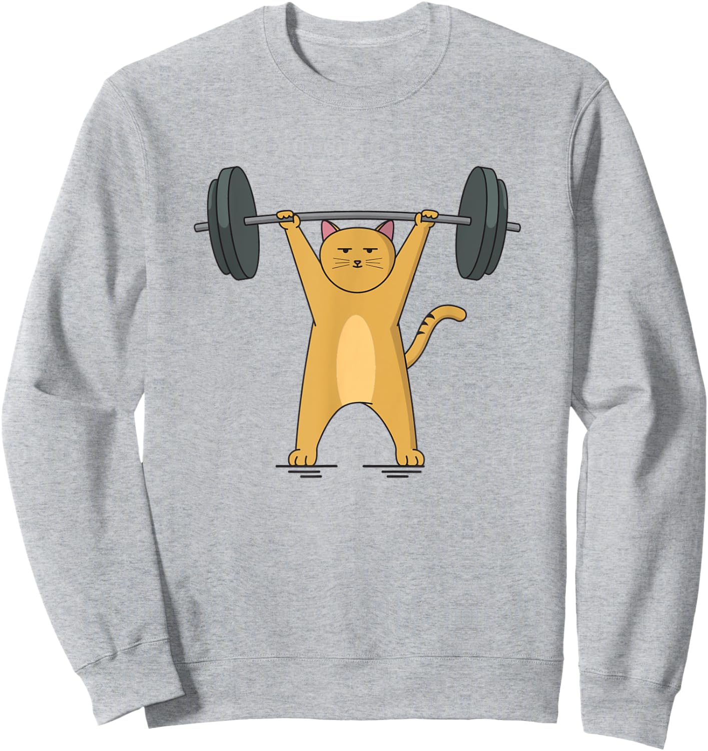 Weightlifting - Cat Barbell Sweatshirt - Sweatshirt | Ash