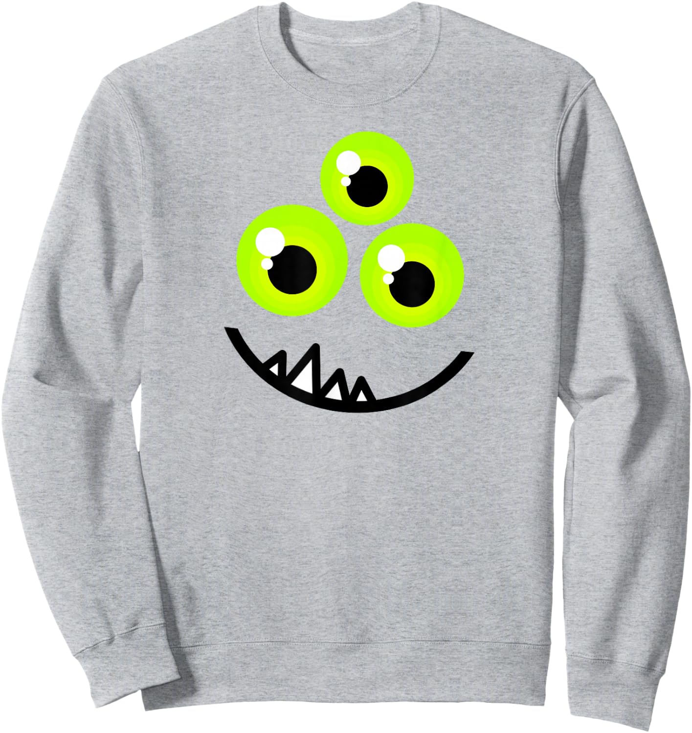 Cute One Eyed Monster Face Green Eyes Halloween Costume Sweatshirt - Sweatshirt | Ash