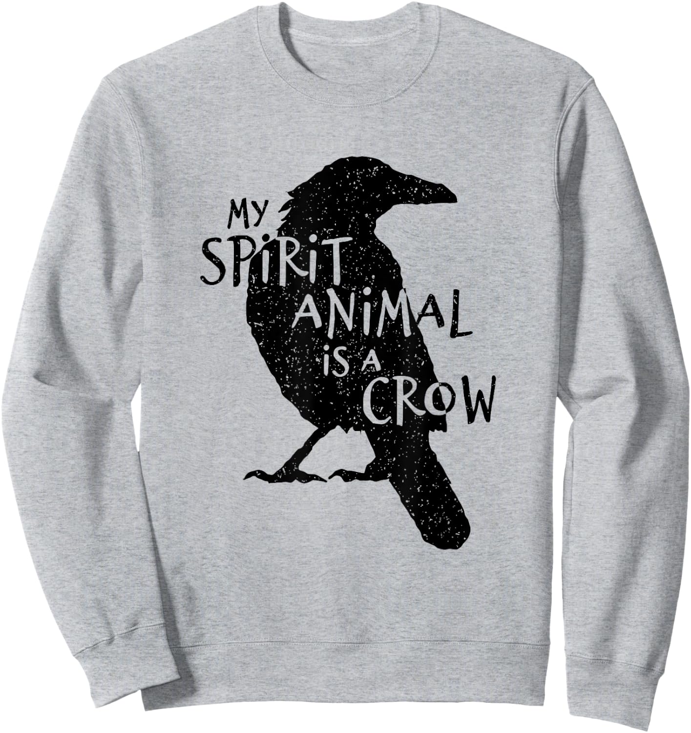 Black Crow Silhouette My Spirit Animal Is A Crow Gothic Bird Sweatshirt - Sweatshirt | Ash