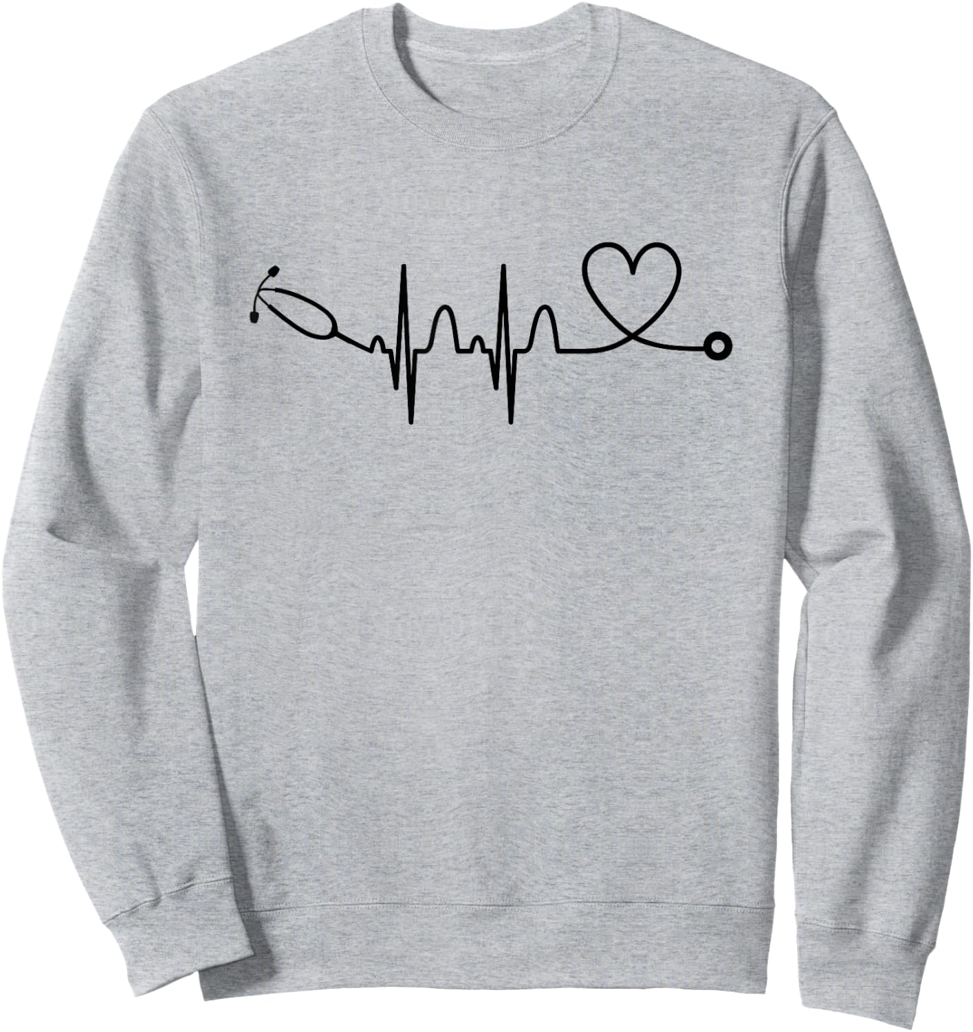 Stethoscope Heartbeat - Stethoscope Gift Doctor & Nurse Sweatshirt - Sweatshirt | Ash