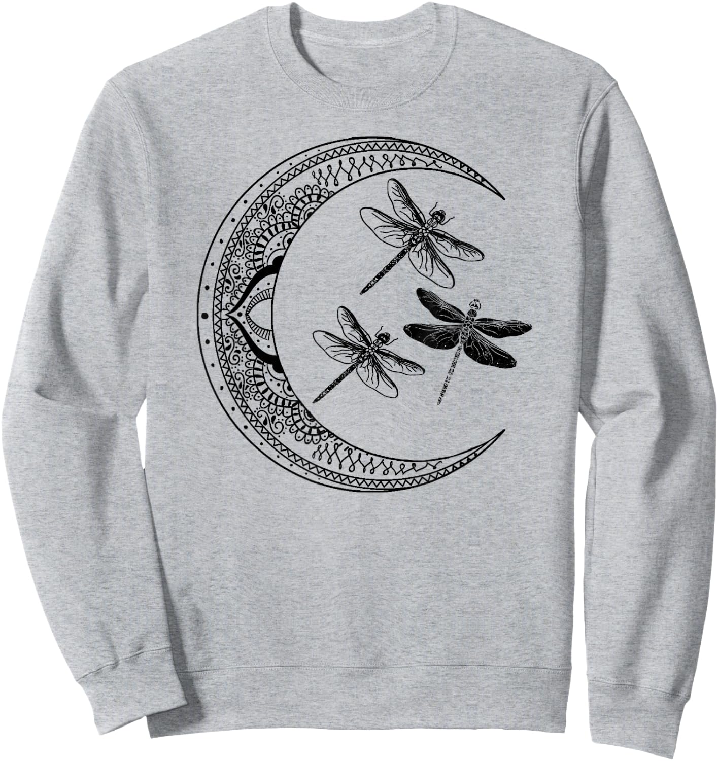 Mandala Dragonfly Gothic Dragonflies Sweatshirt - Sweatshirt | Ash