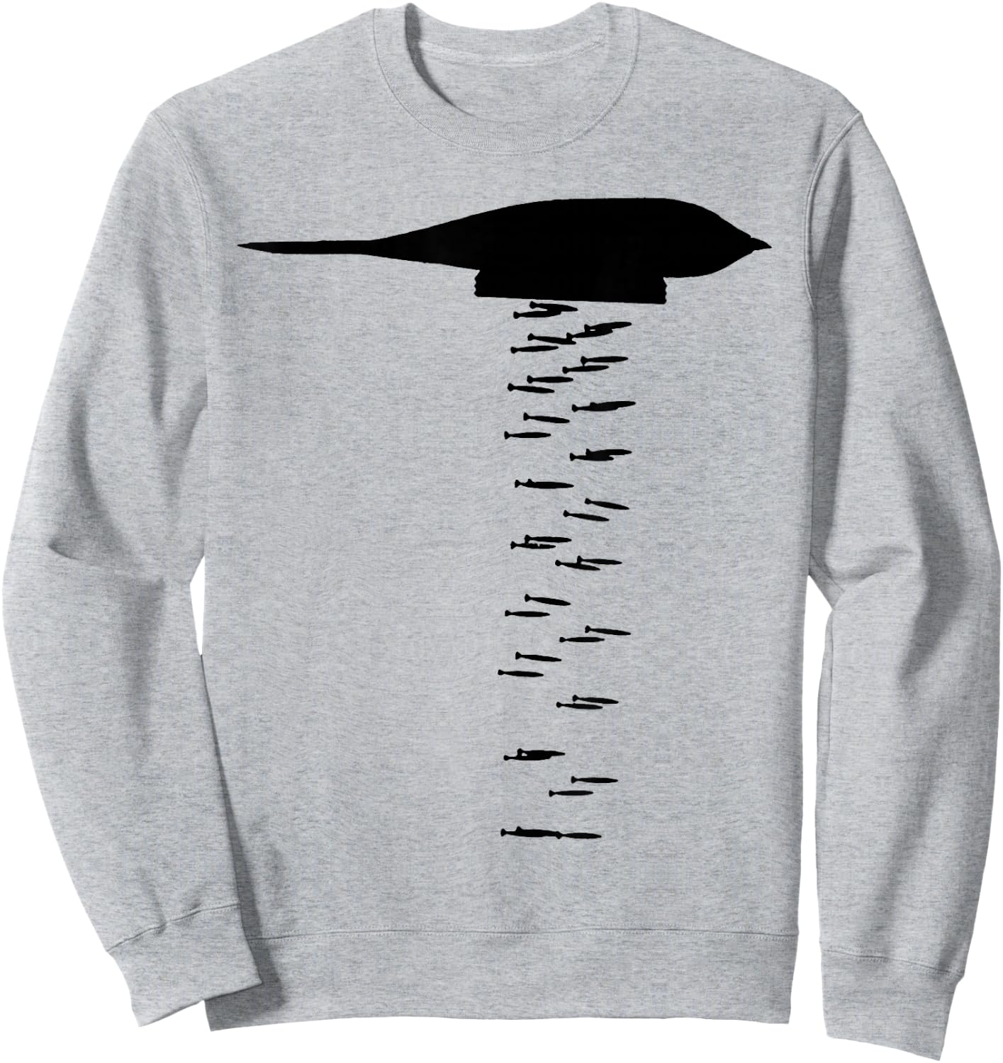 B-2 Stealth Jet Fighter High Altitude Bomber Plane Sweatshirt - Sweatshirt | Ash