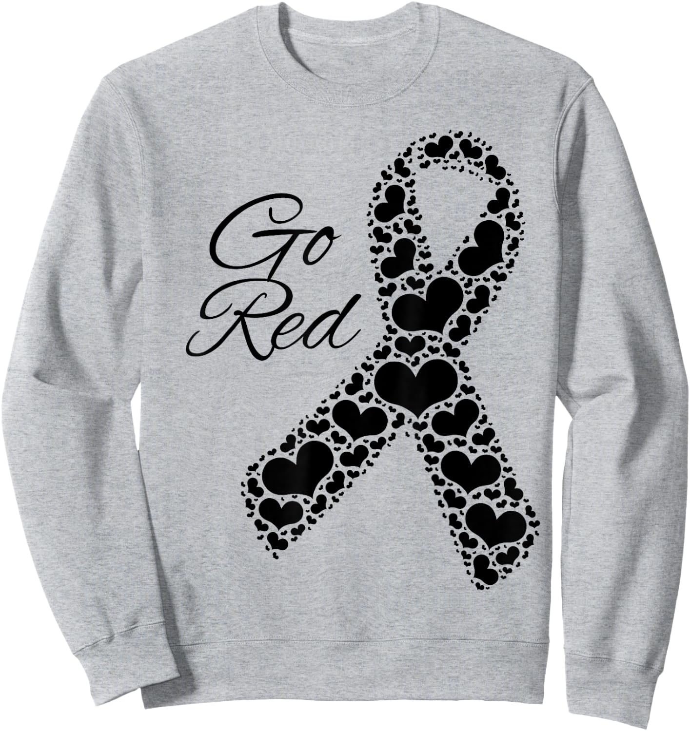 Heart Health Month February Heart Health American Sweatshirt - Sweatshirt | Ash