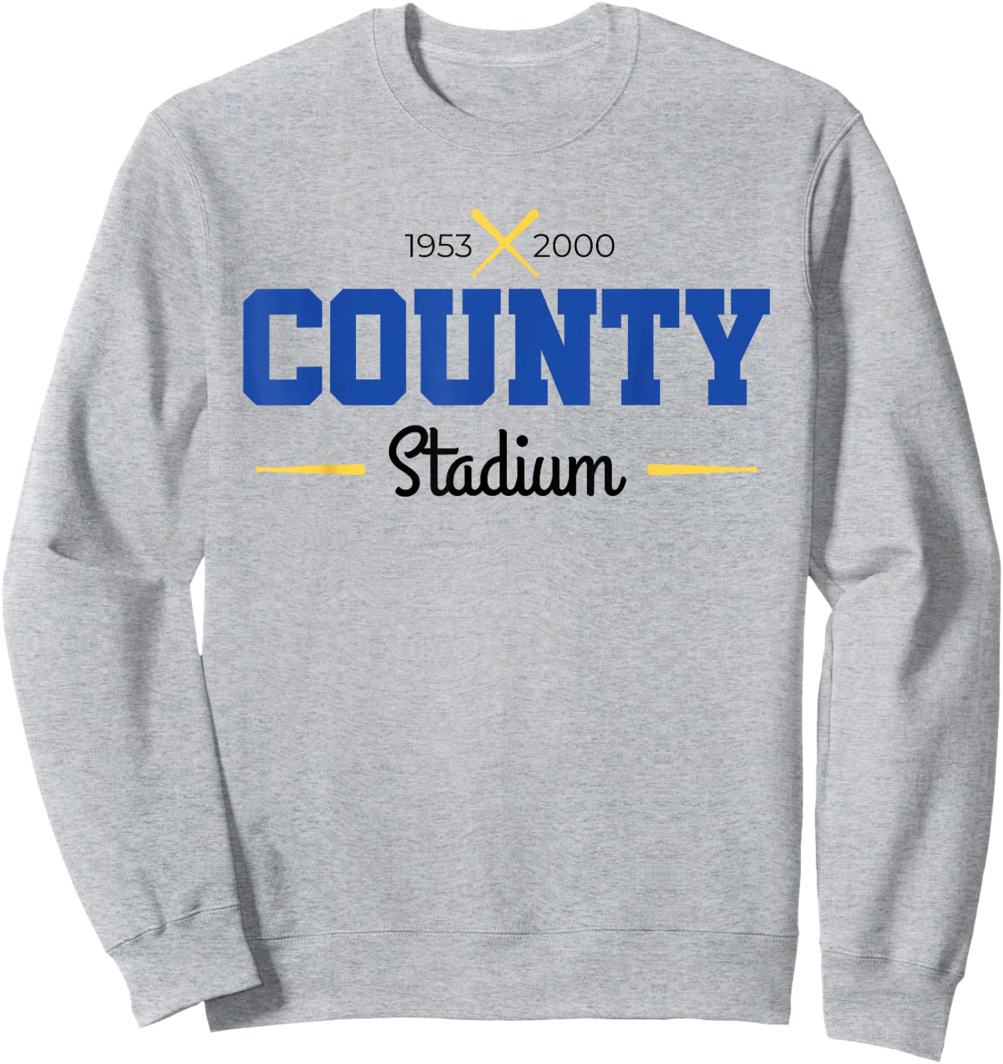 County Stadium Milwaukee Baseball Sweatshirt - Sweatshirt | Ash