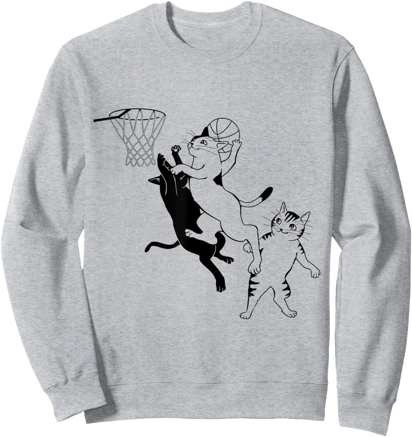 Cats Playing Basketball Sweatshirt - Sweatshirt | Ash