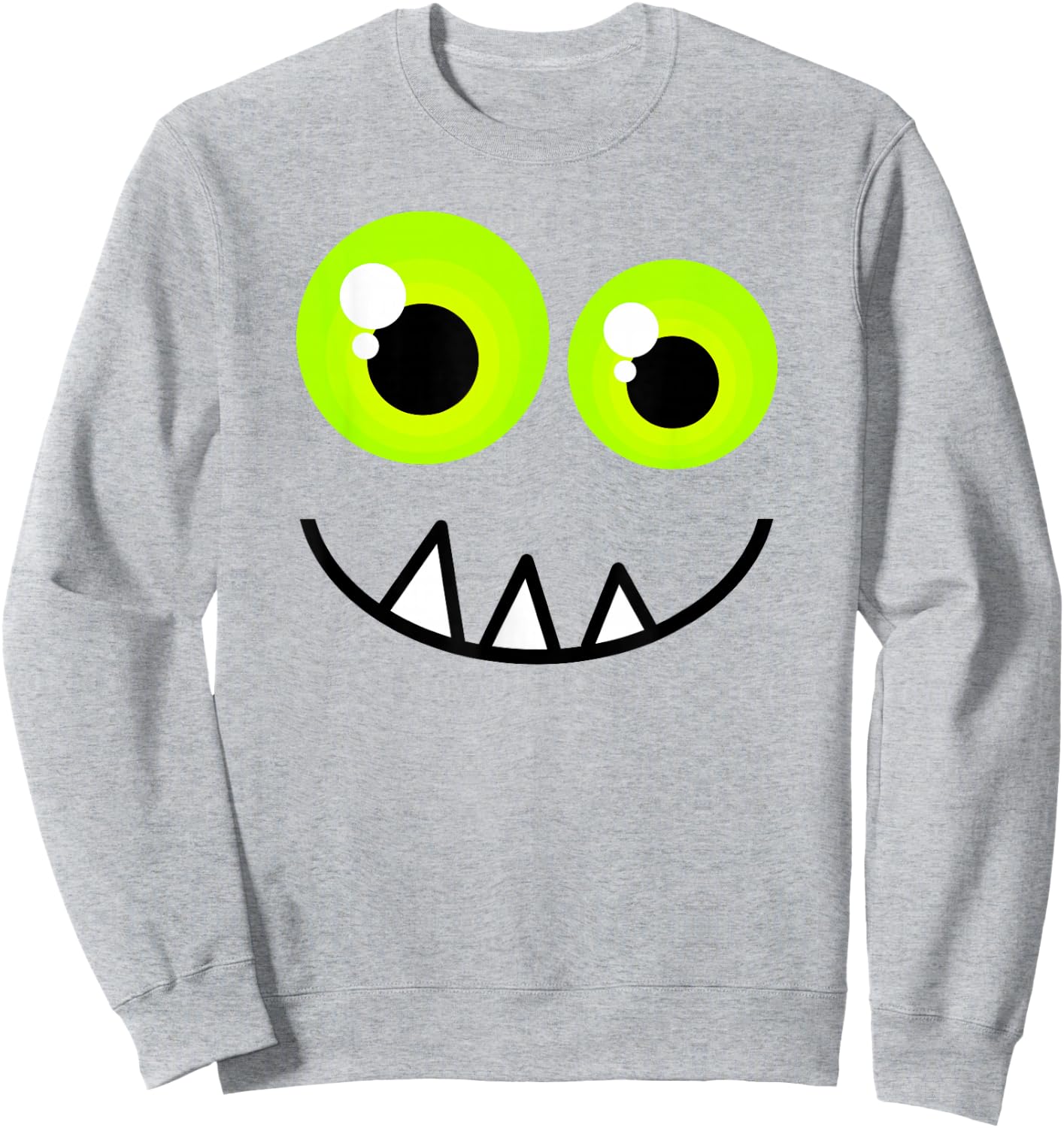 Cute One Eyed Monster Face Green Eyes Halloween Costume Sweatshirt - Sweatshirt | Ash