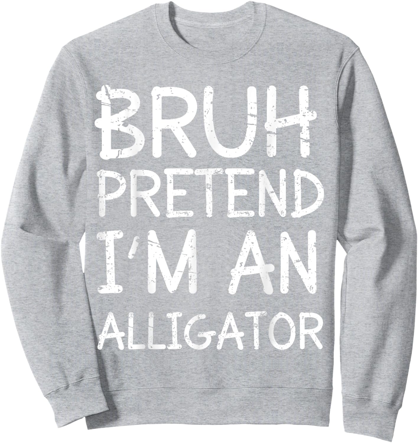 Bruh Pretend I'm An Alligator Lazy Halloween Costume Boys Sweatshirt - Sweatshirt | Ash