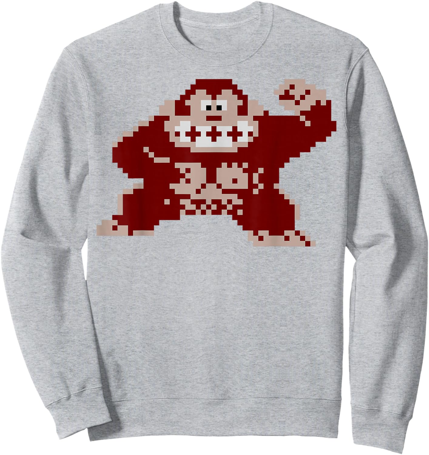 Nintendo Donkey Kong 8-Bit Pixel Vintage Graphic Sweatshirt - Sweatshirt | Ash