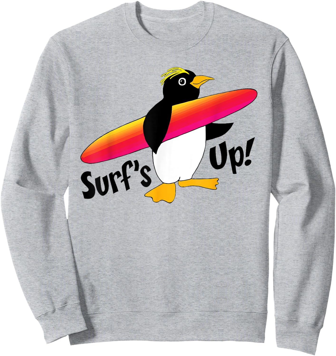 Cute Surfer Penguin Sweatshirt - Sweatshirt | Ash