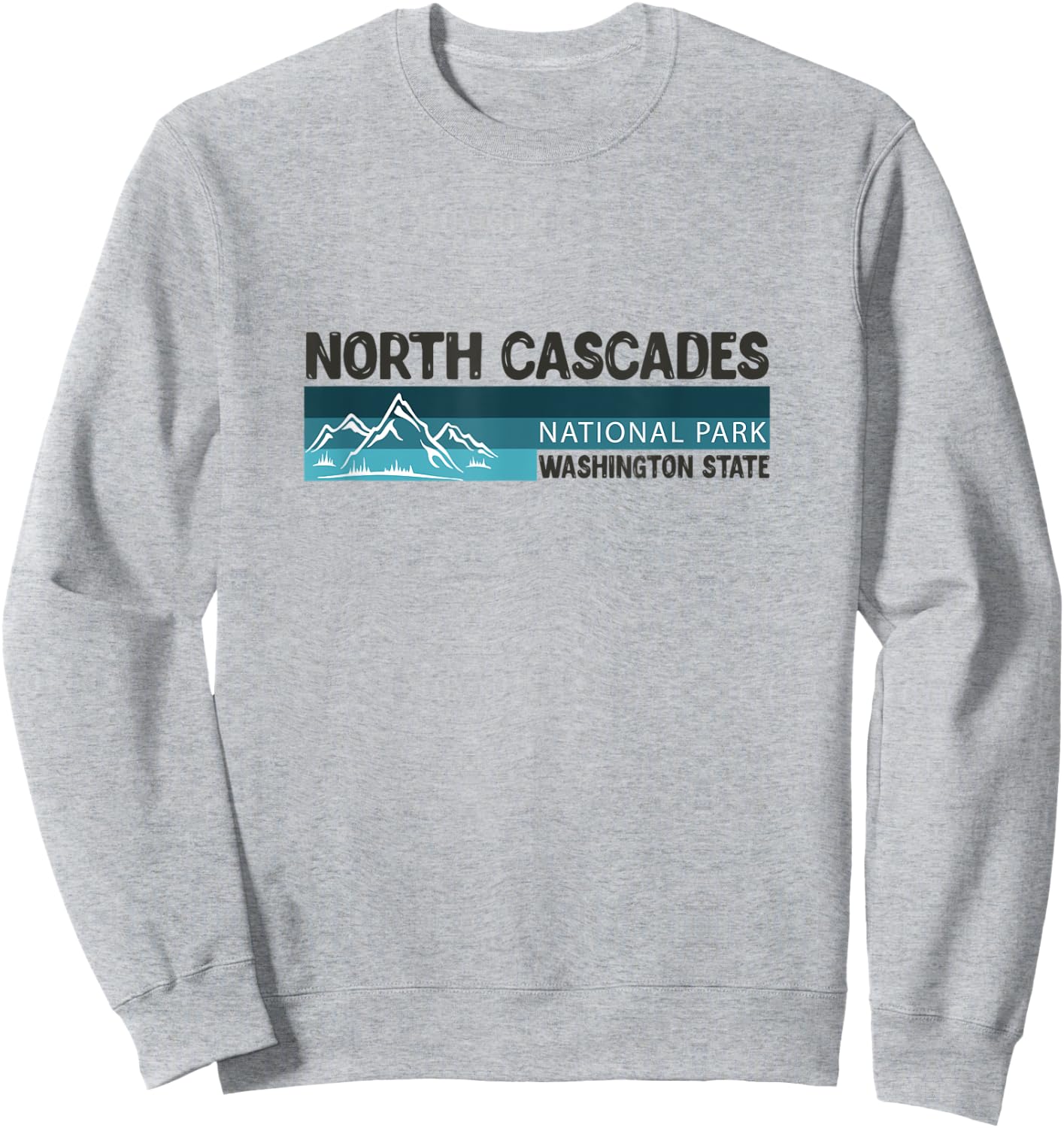 Vintage The North Cascades National Park Mountains Retro Sweatshirt - Sweatshirt | Ash