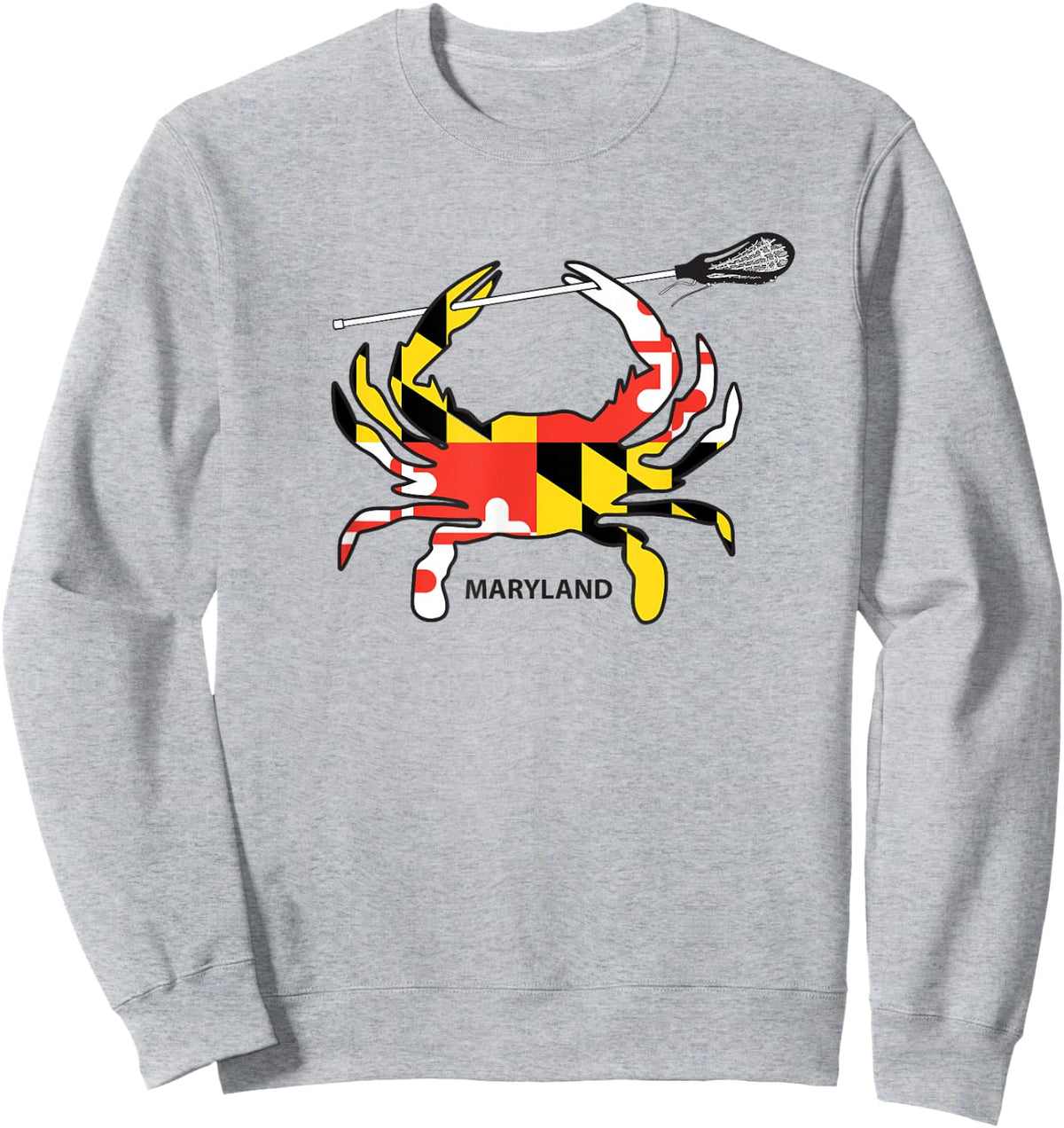 Maryland Crab Lacrosse Shirt, MD LAX, Maryland Lacrosse Sweatshirt - Sweatshirt | Ash